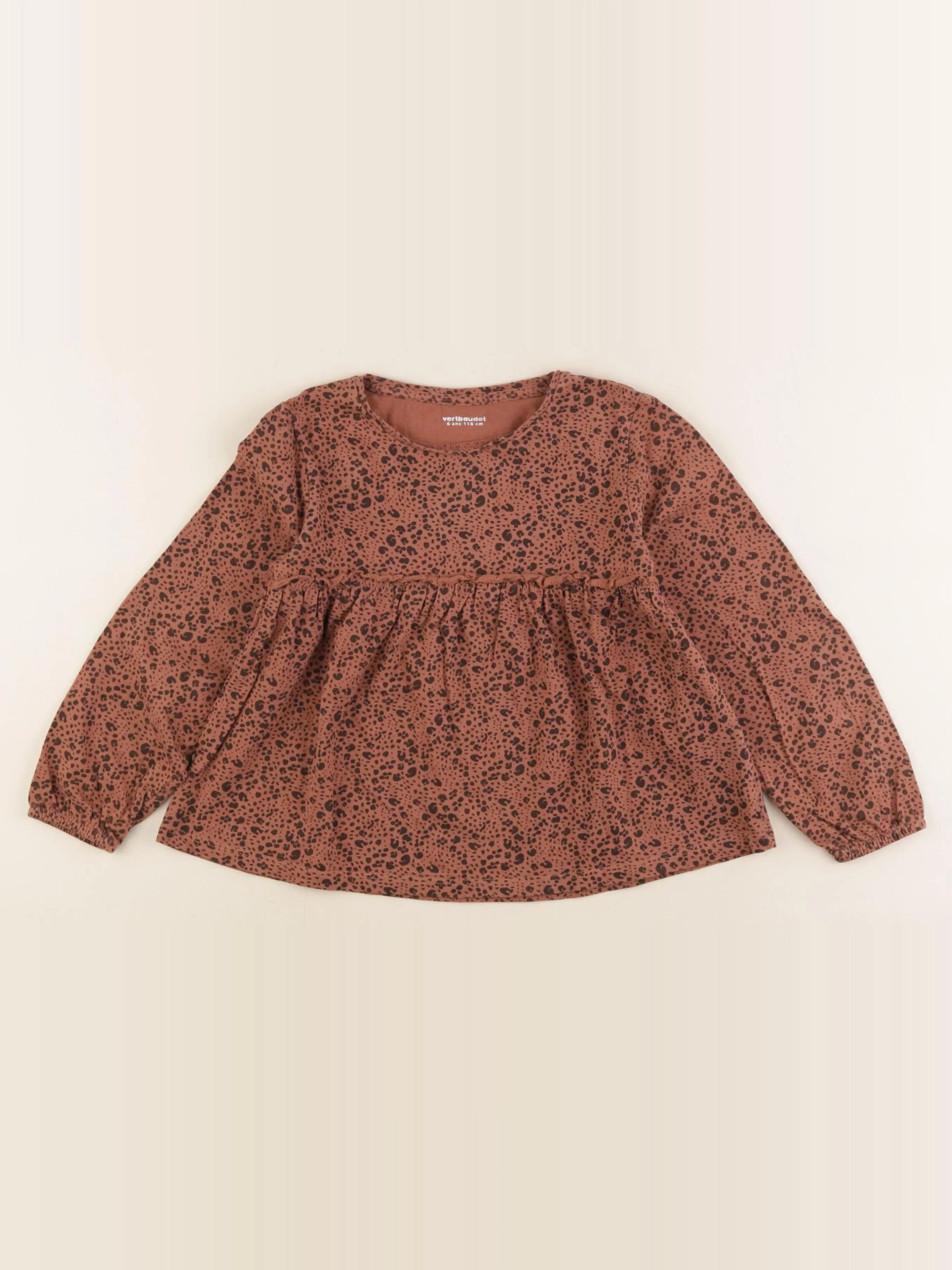 Vertbaudet - tee-shirt marron - 6 ans