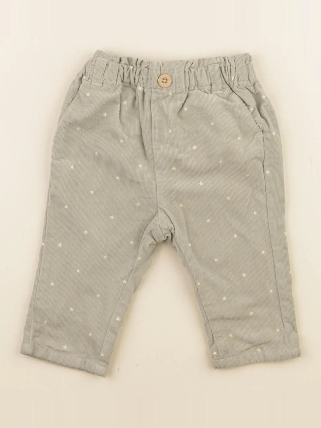 Vertbaudet - pantalon vert, or - 6 mois