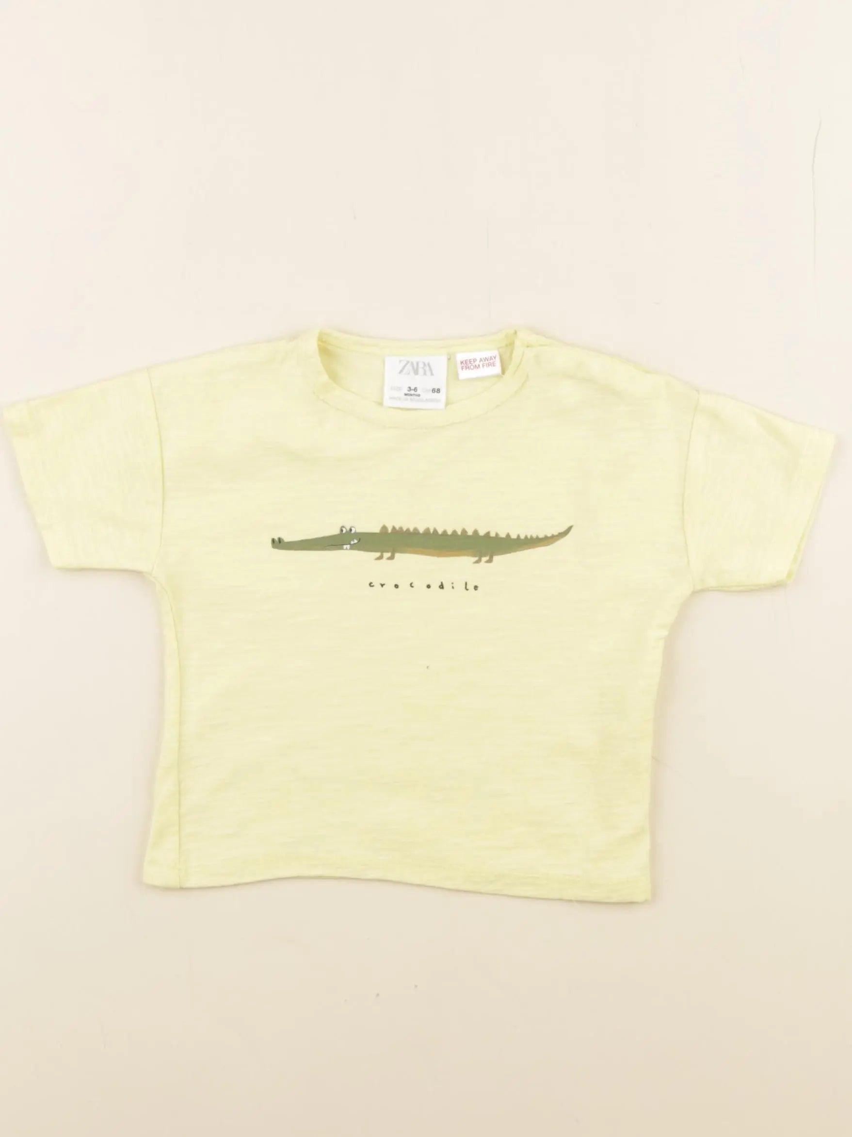 Zara - tee-shirt jaune - 3/6 mois