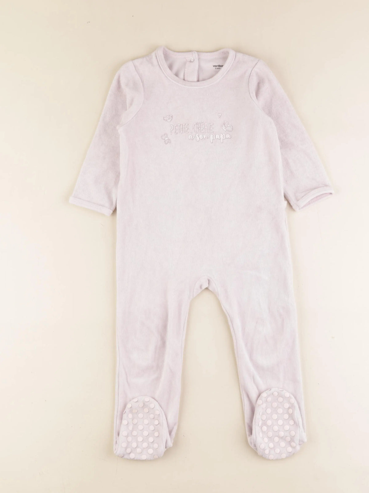 Vertbaudet - pyjama velours rose - 2 ans