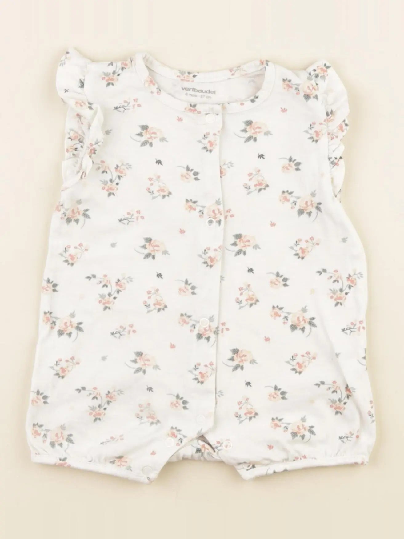 Vertbaudet - pyjama coton blanc - 6 mois