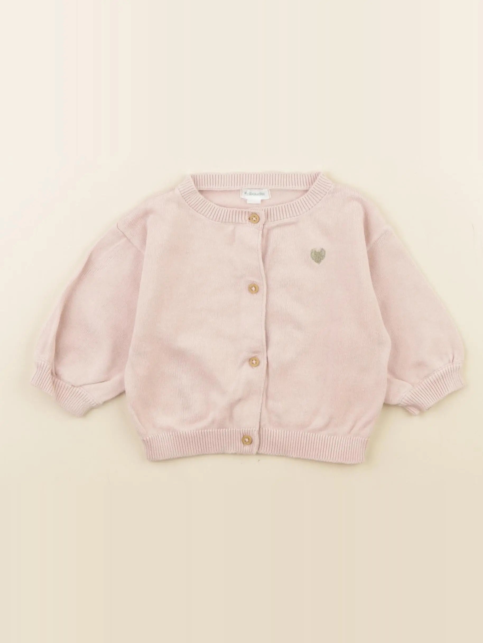 Vertbaudet - gilet rose - 6 mois