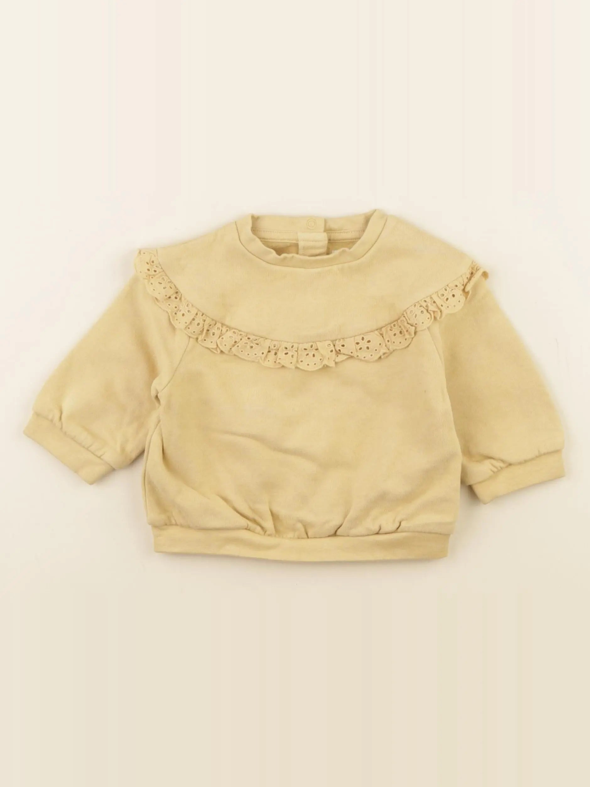 Vertbaudet - sweat jaune - 6 mois