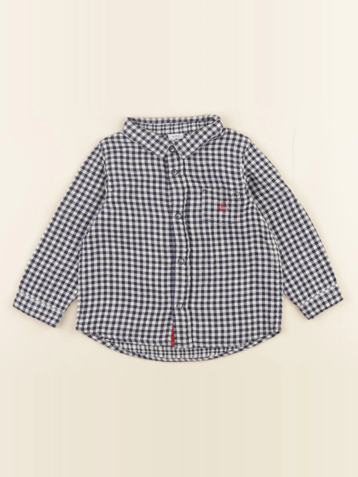 Petit Bateau - chemise bleu - 18 mois
