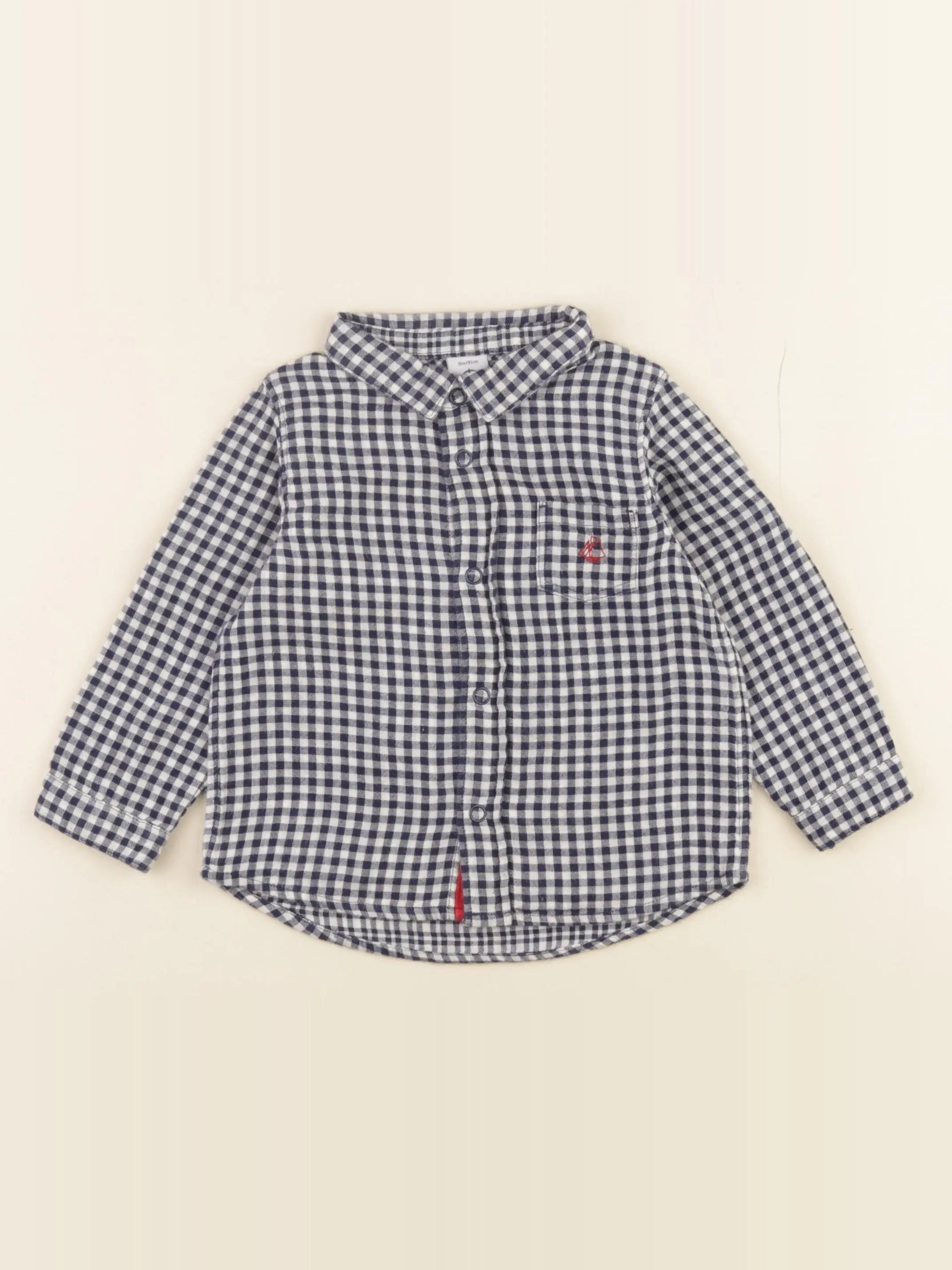 Petit Bateau - chemise bleu - 18 mois