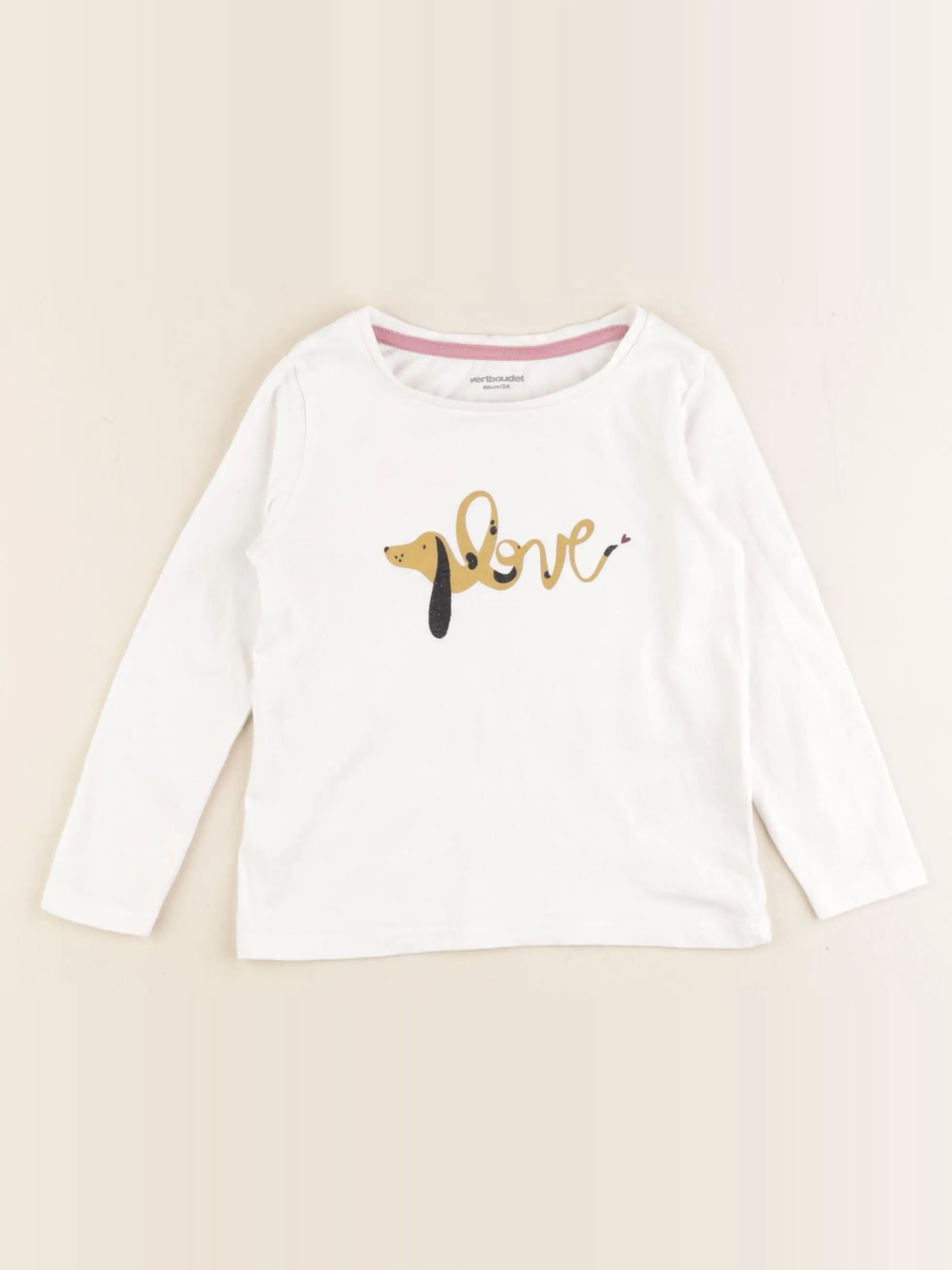 Vertbaudet - tee-shirt blanc - 2 ans