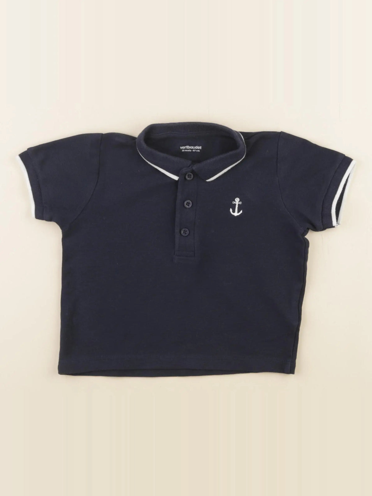 Vertbaudet - polo bleu - 36 mois