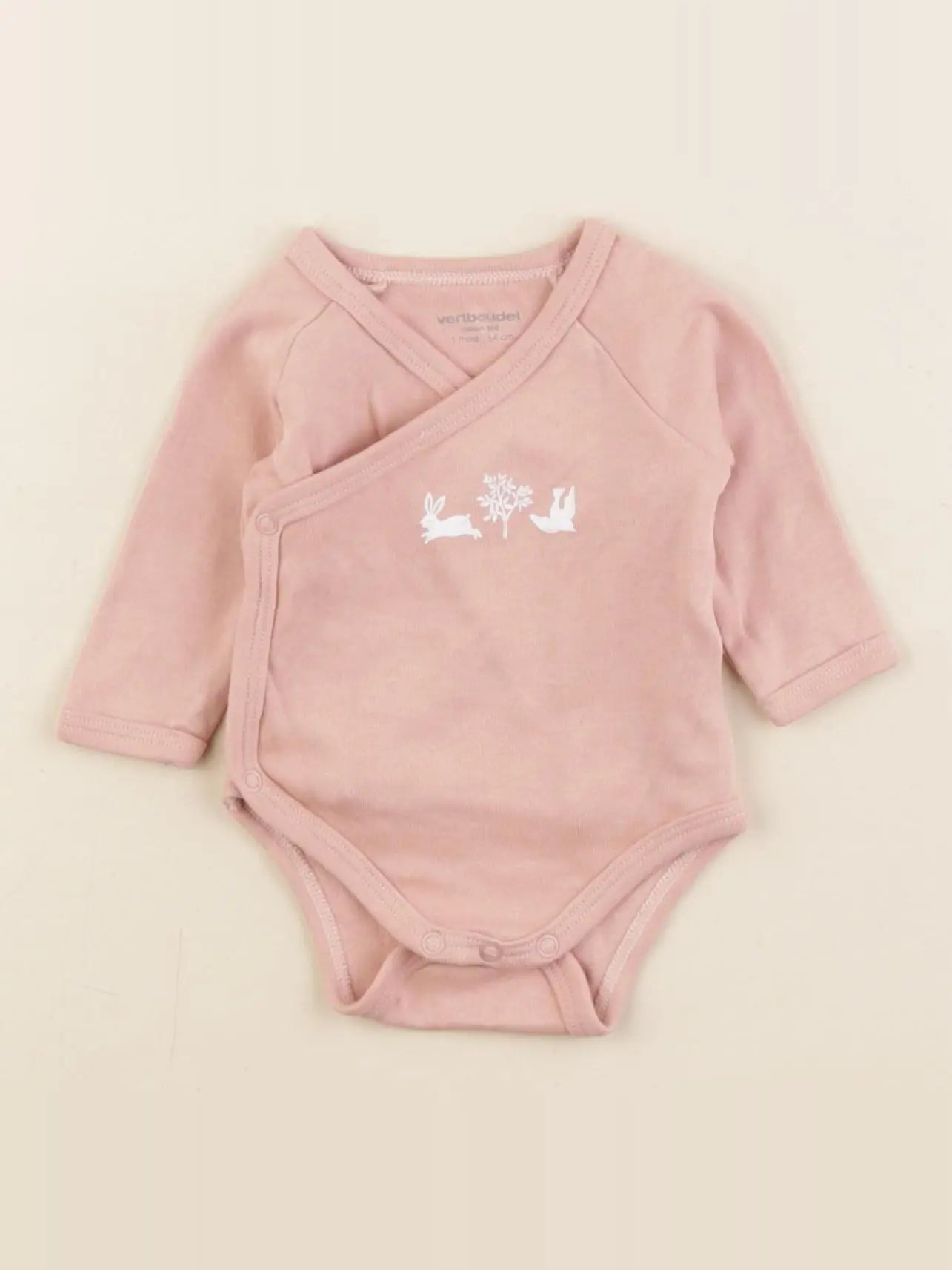 Vertbaudet - body rose - 1 mois