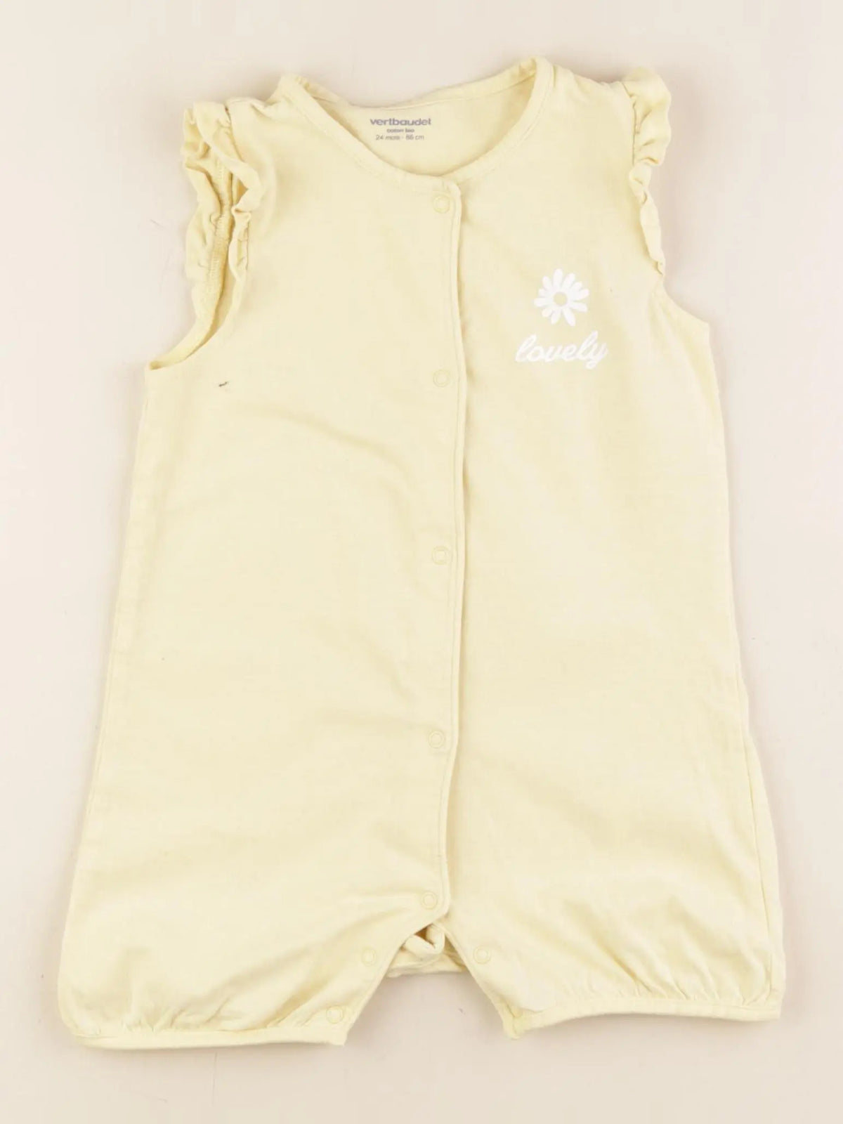 Vertbaudet - pyjama coton jaune - 24 mois