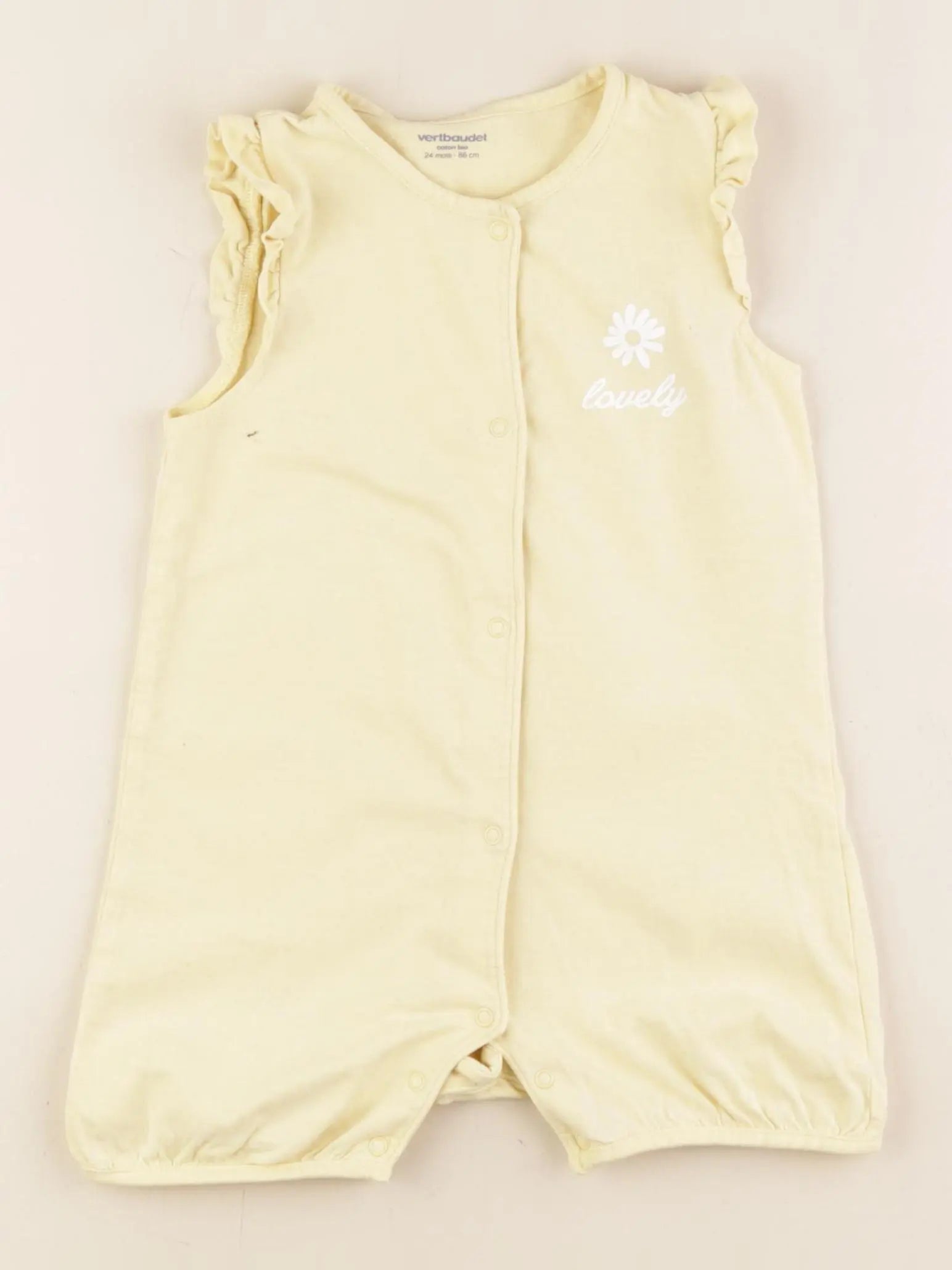 Vertbaudet - pyjama coton jaune - 24 mois