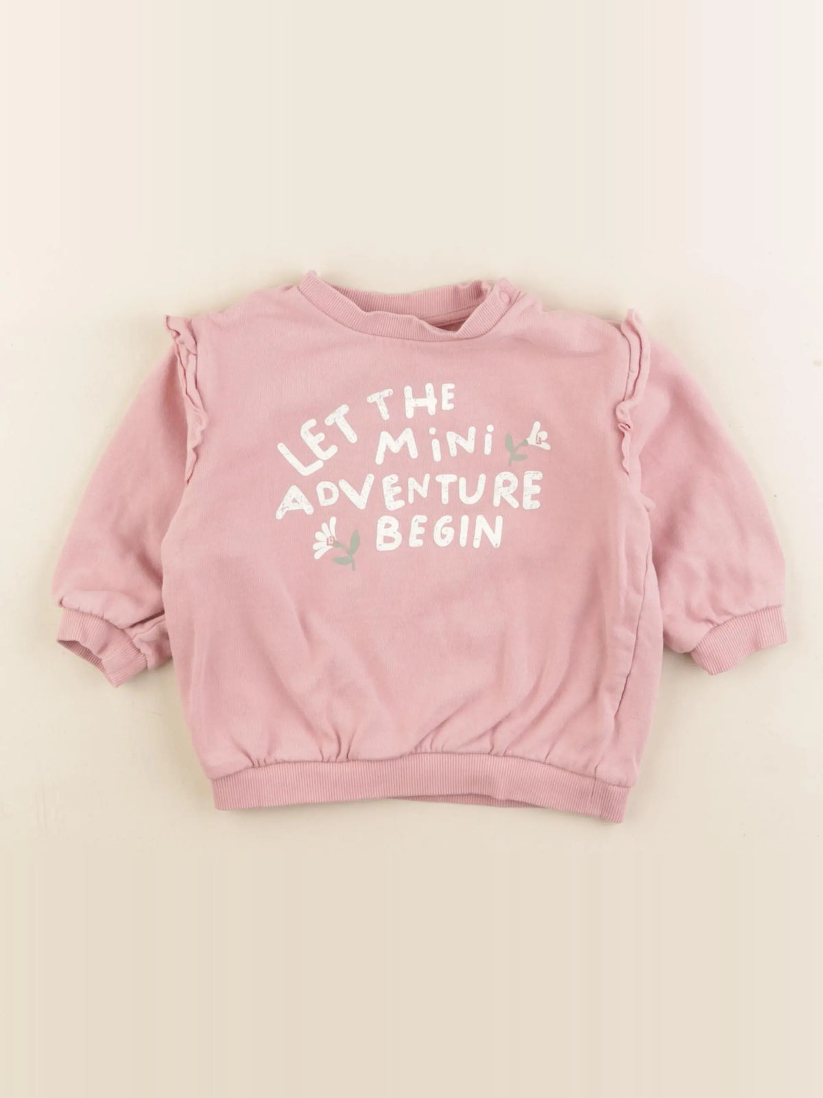 H&M - sweat rose - 9/12 mois