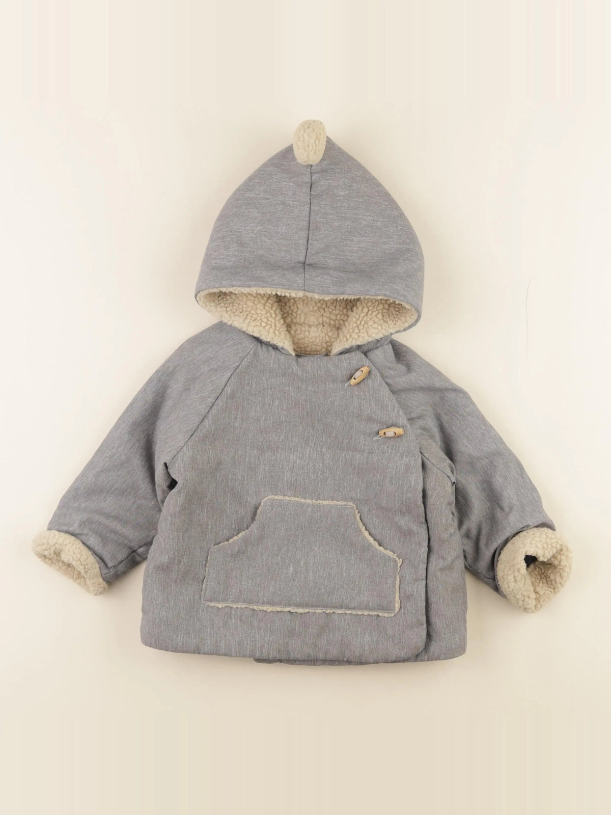 Buissonnière - veste doublé gris - 18 mois