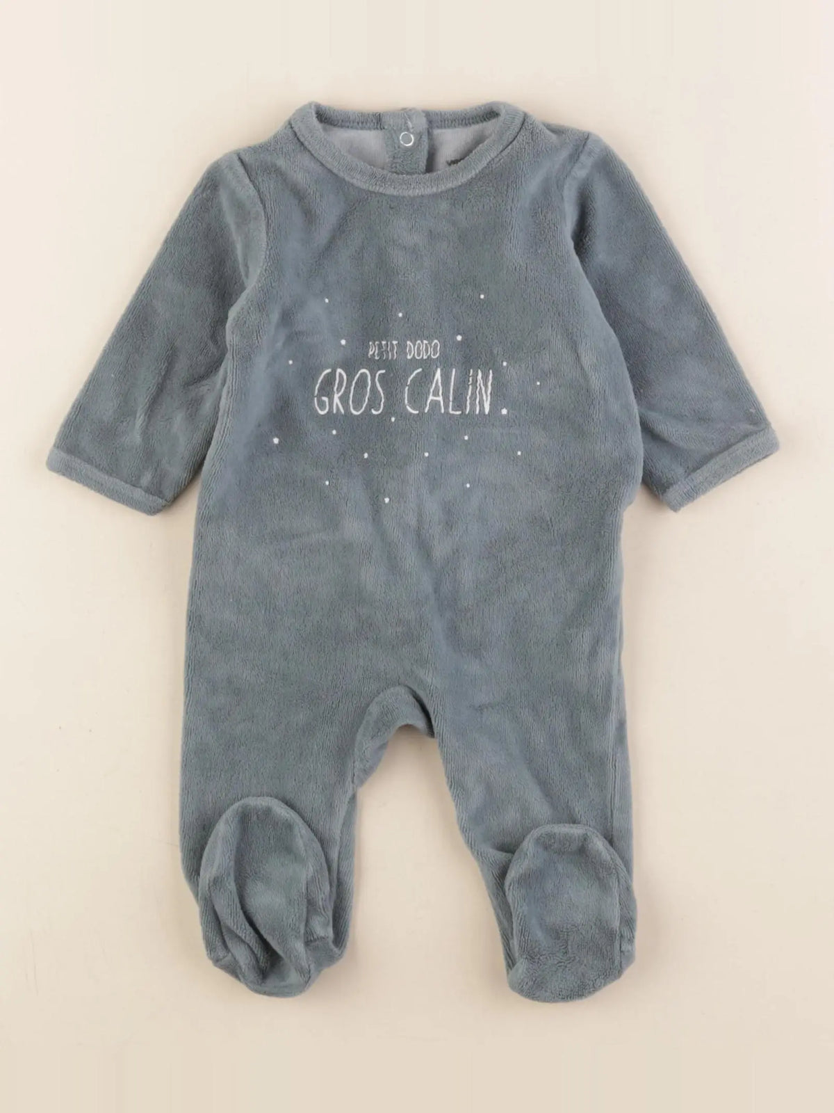 Vertbaudet - pyjama velours vert - 3 mois