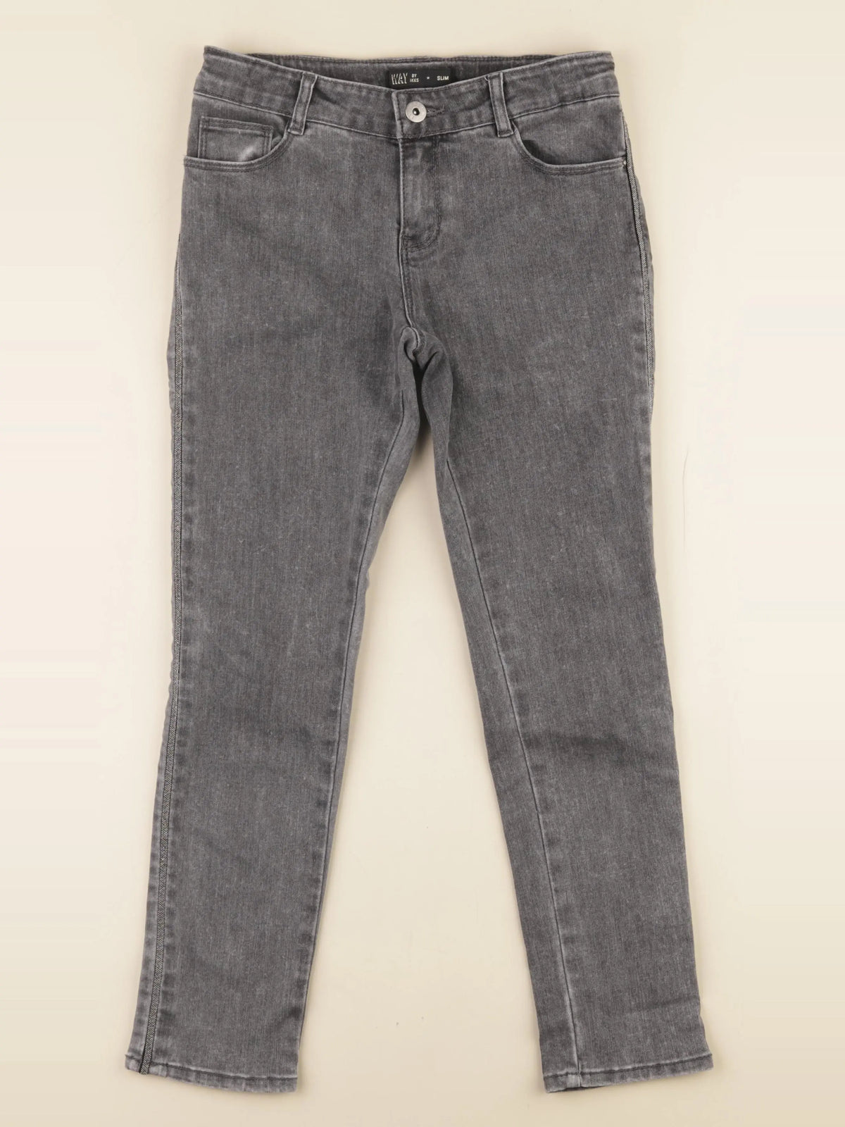 IKKS - jean gris, argent - 12 ans