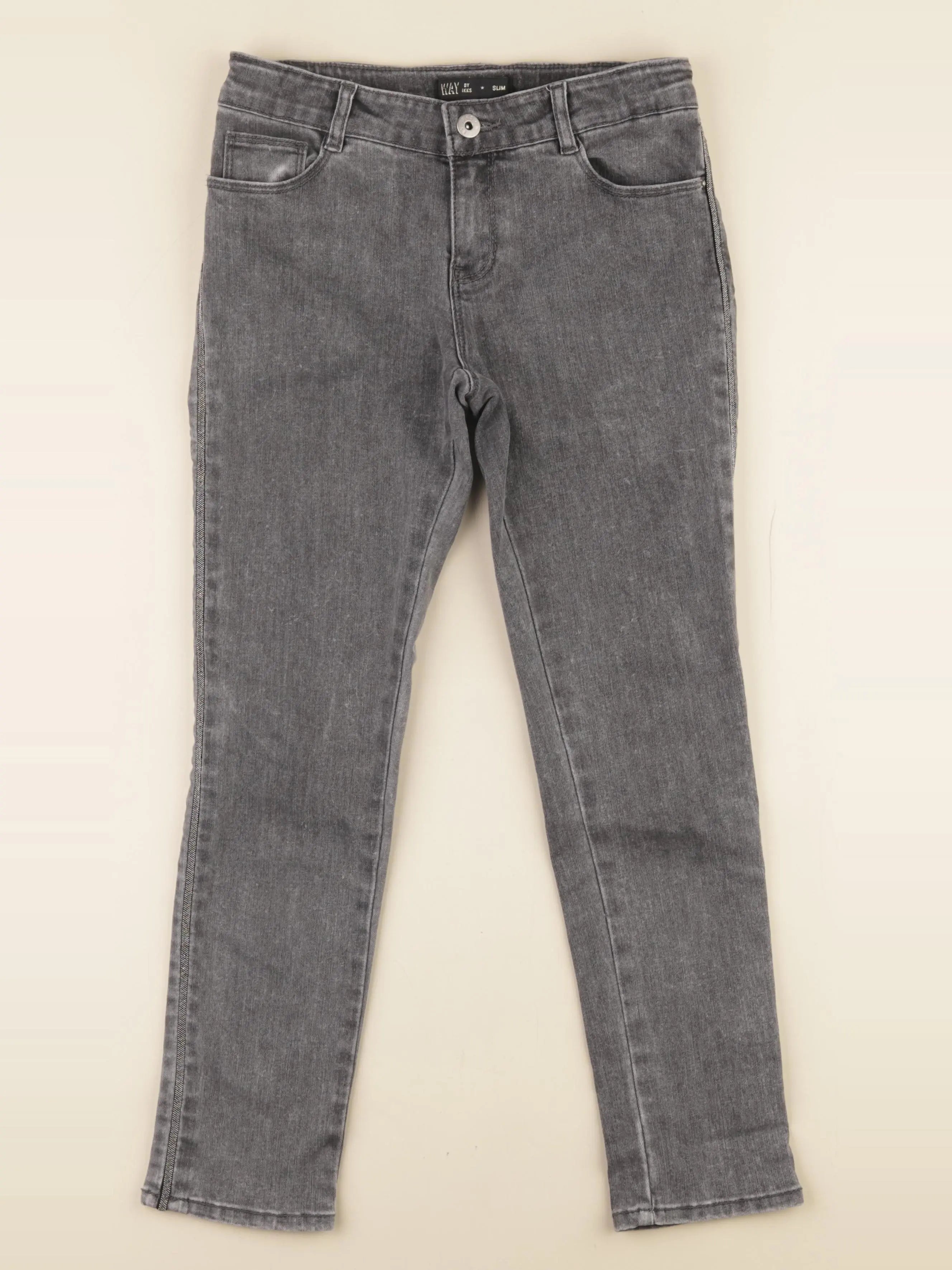 IKKS - jean gris, argent - 12 ans