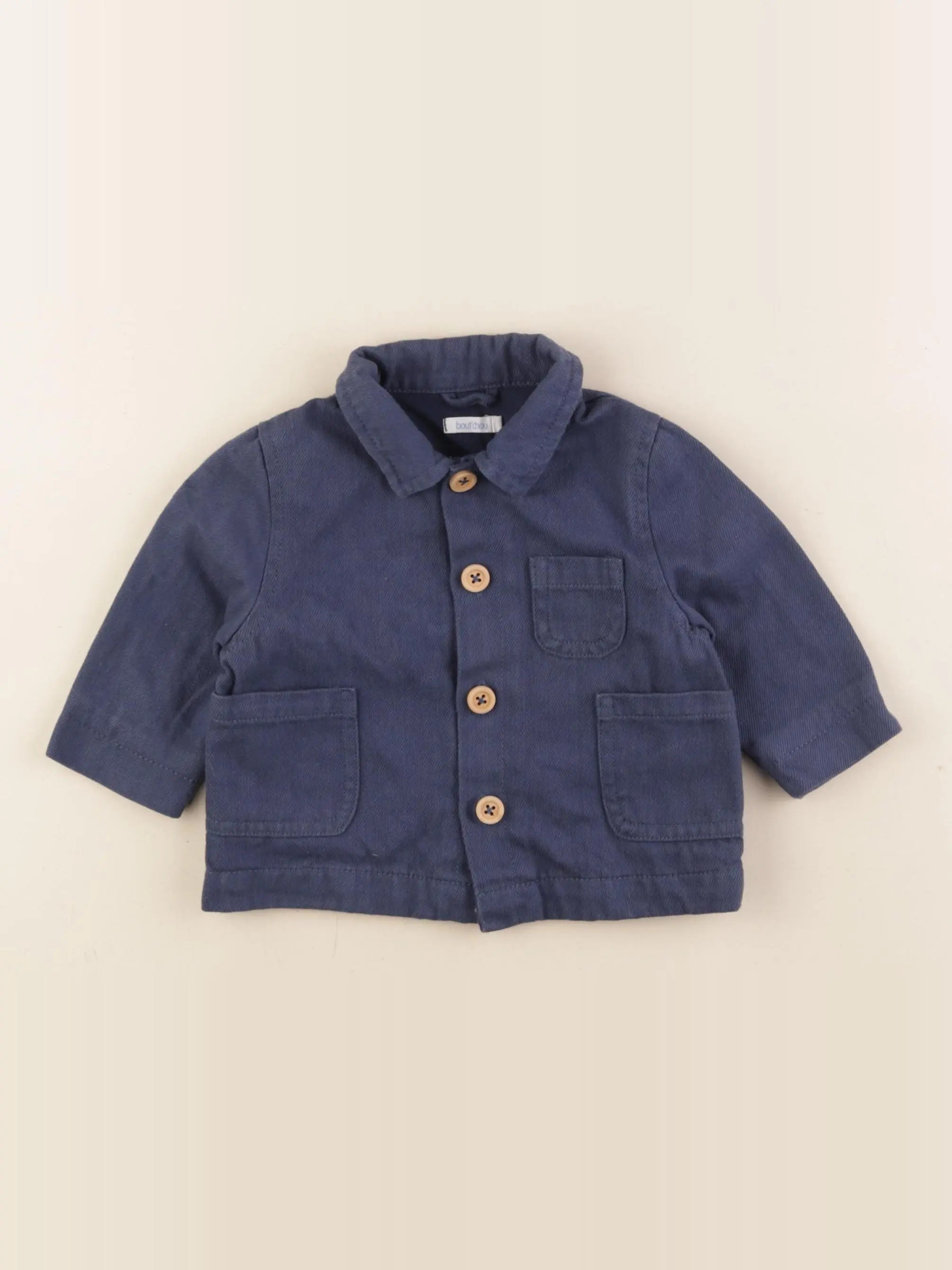 Boutchou - veste doublé bleu - 6 mois