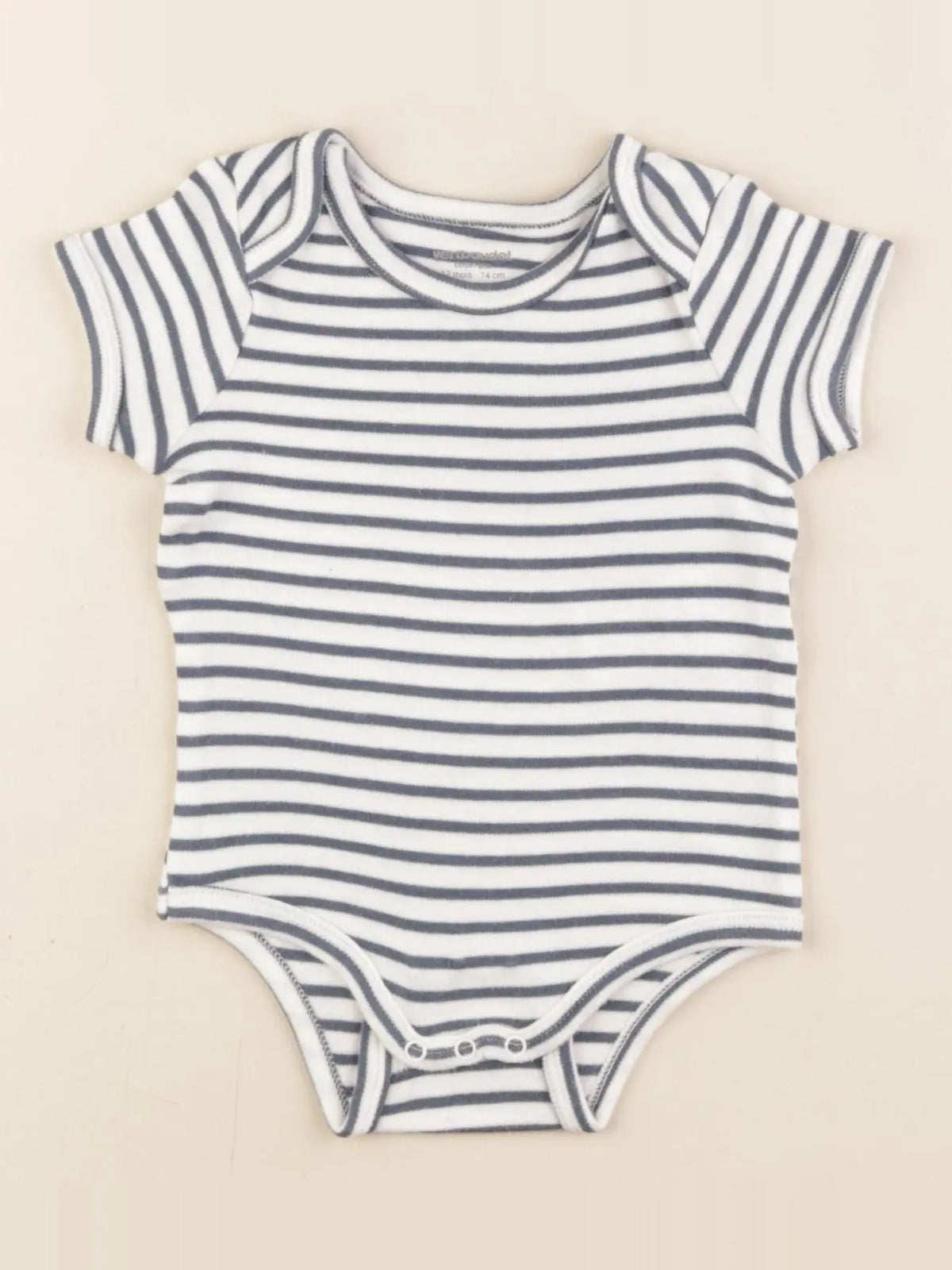 Vertbaudet - body gris, blanc - 12 mois