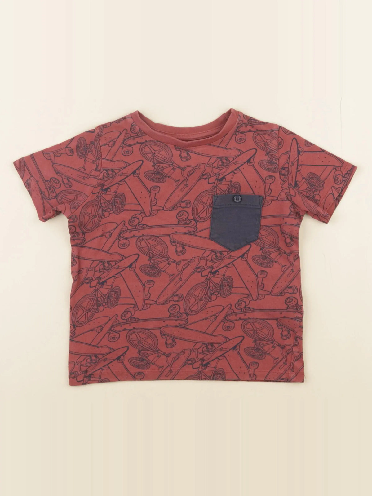 Vertbaudet - tee-shirt rouge, bleu - 4 ans