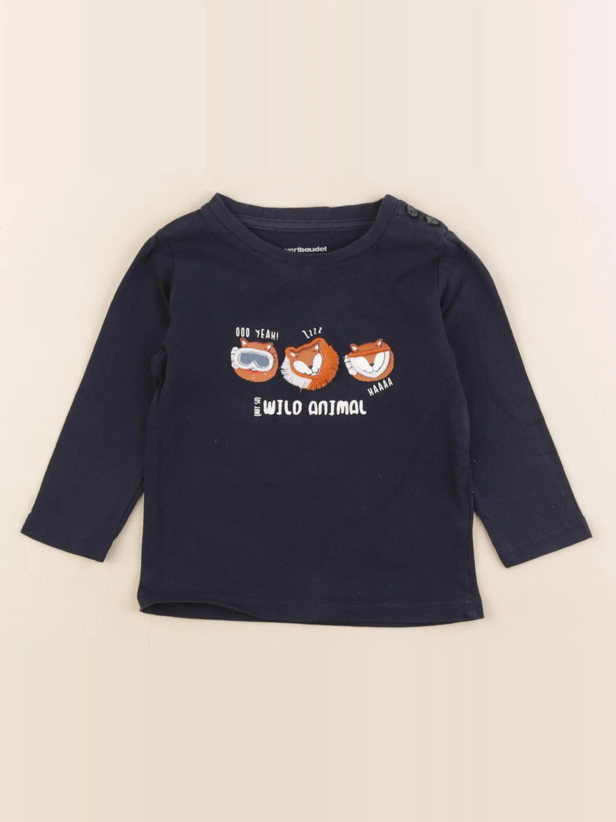 Vertbaudet - tee-shirt bleu - 12 mois