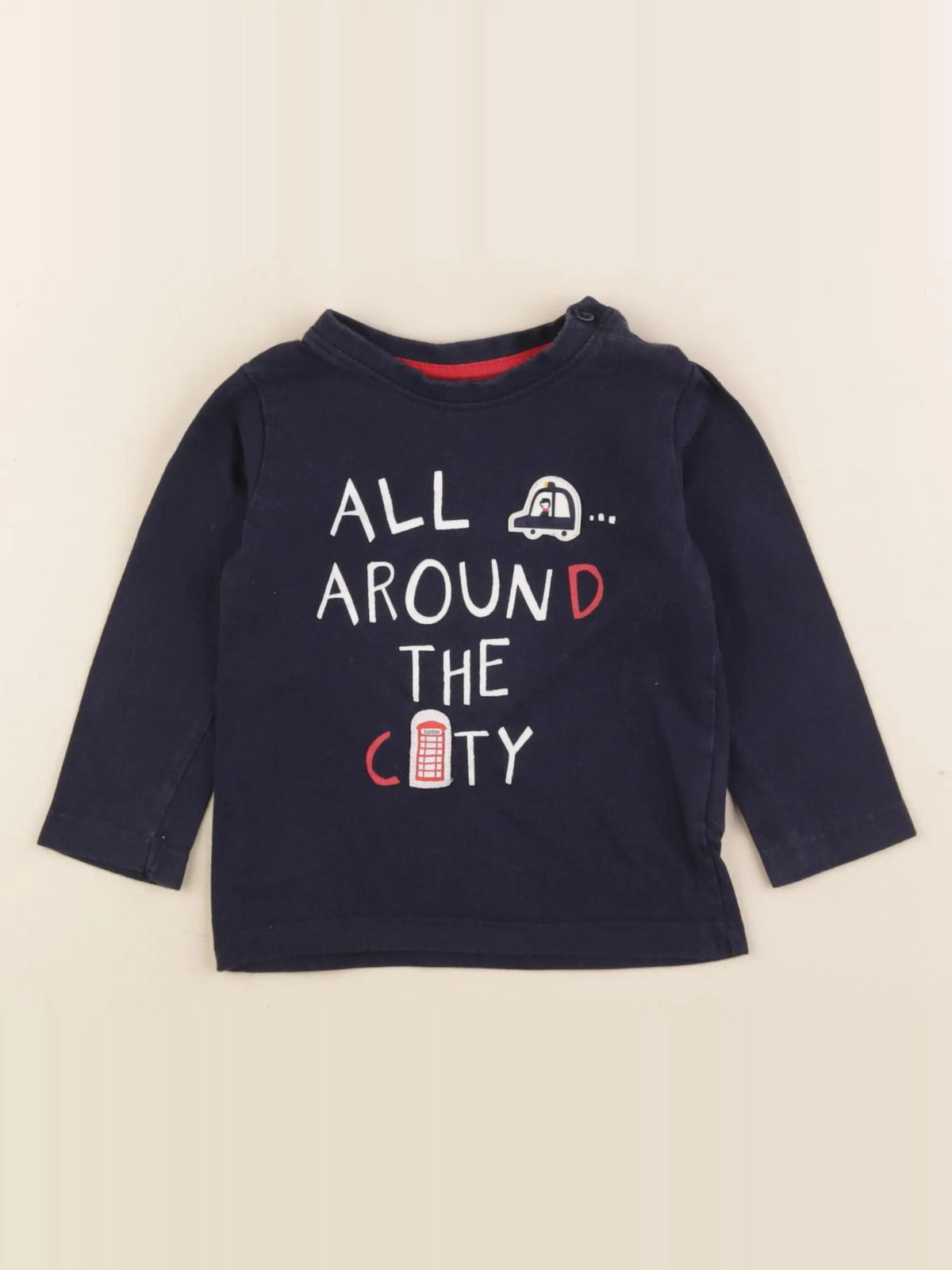 Vertbaudet - tee-shirt bleu - 12 mois