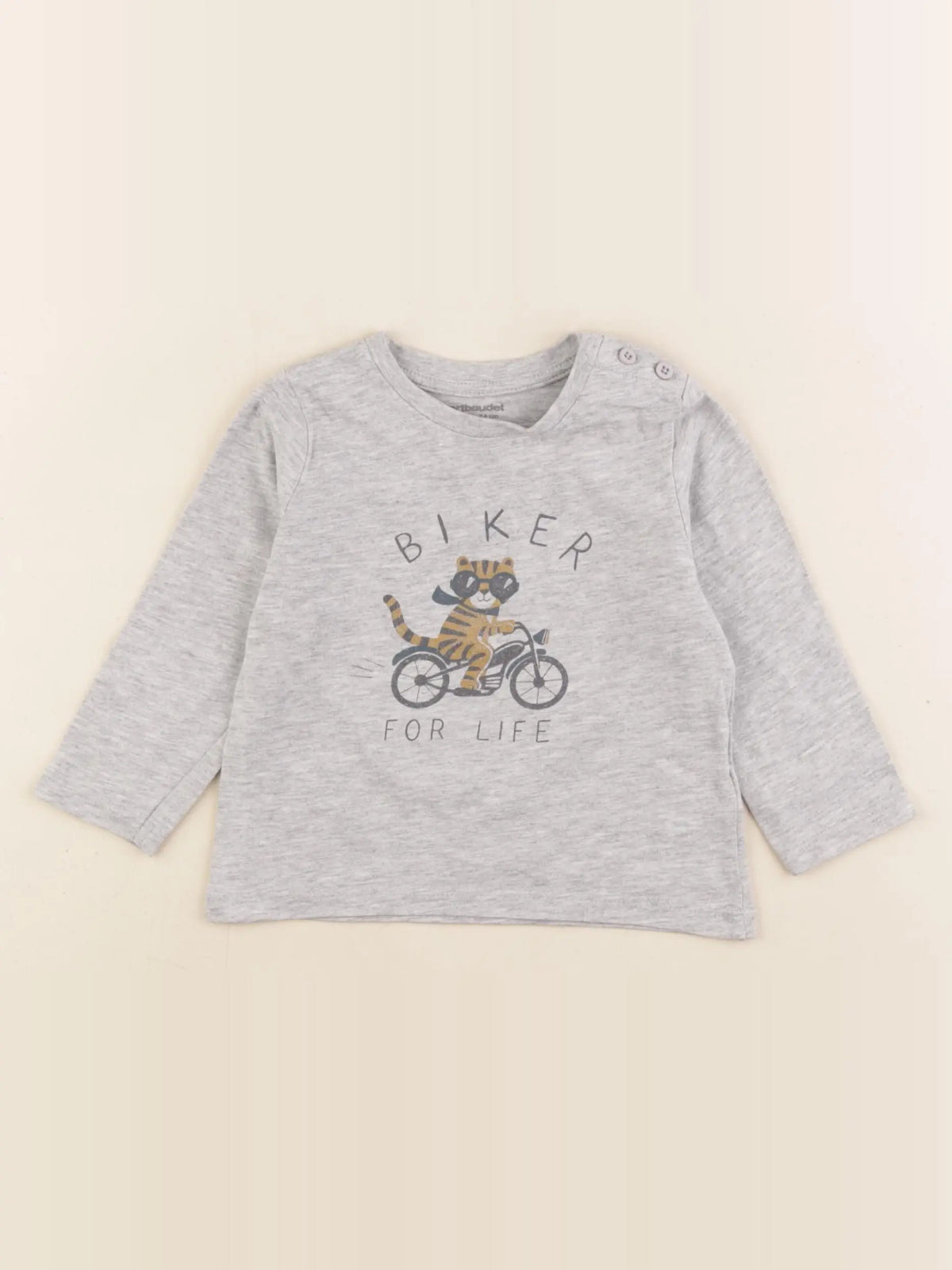 Vertbaudet - tee-shirt gris - 12 mois