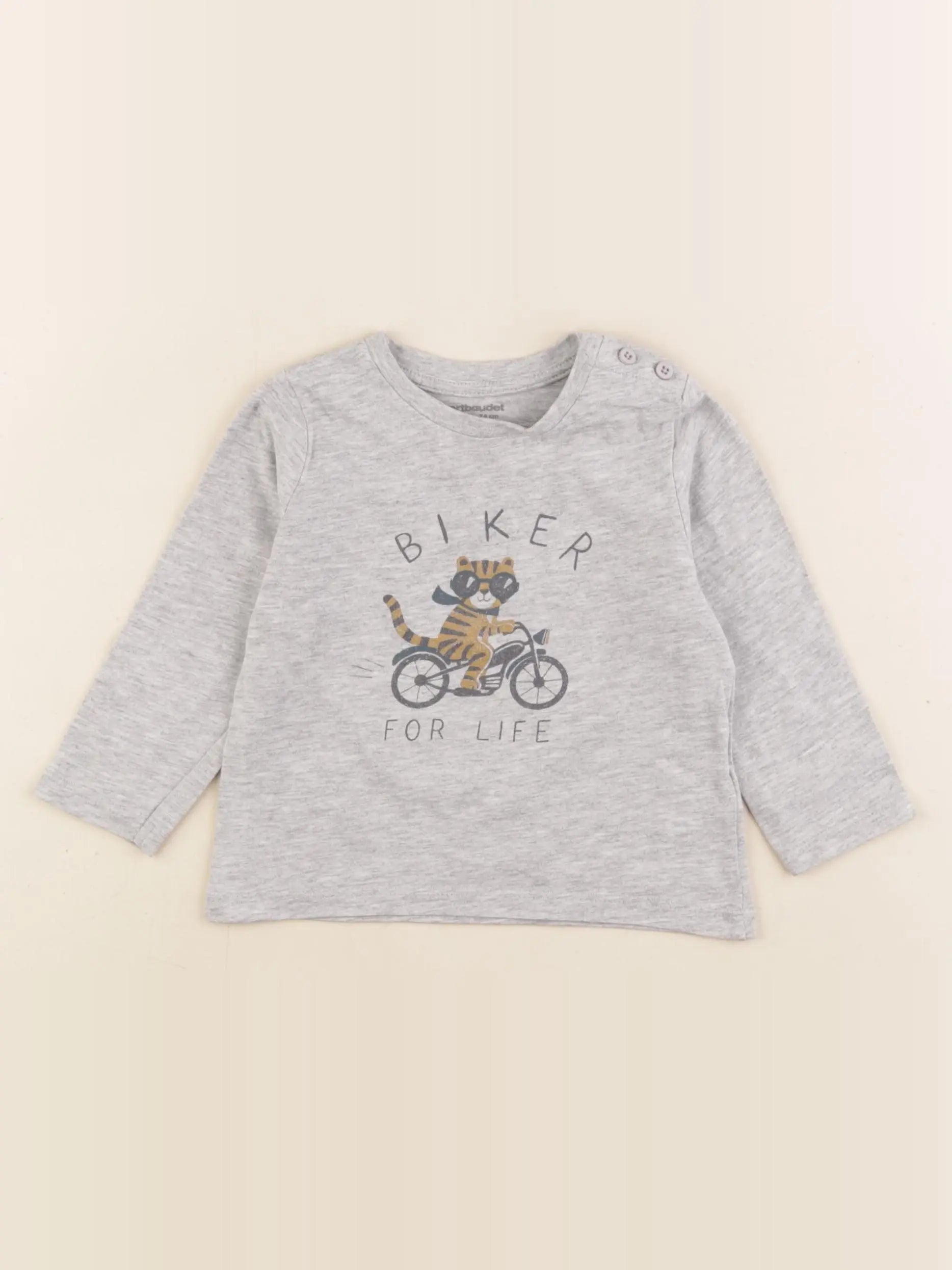 Vertbaudet - tee-shirt gris - 12 mois