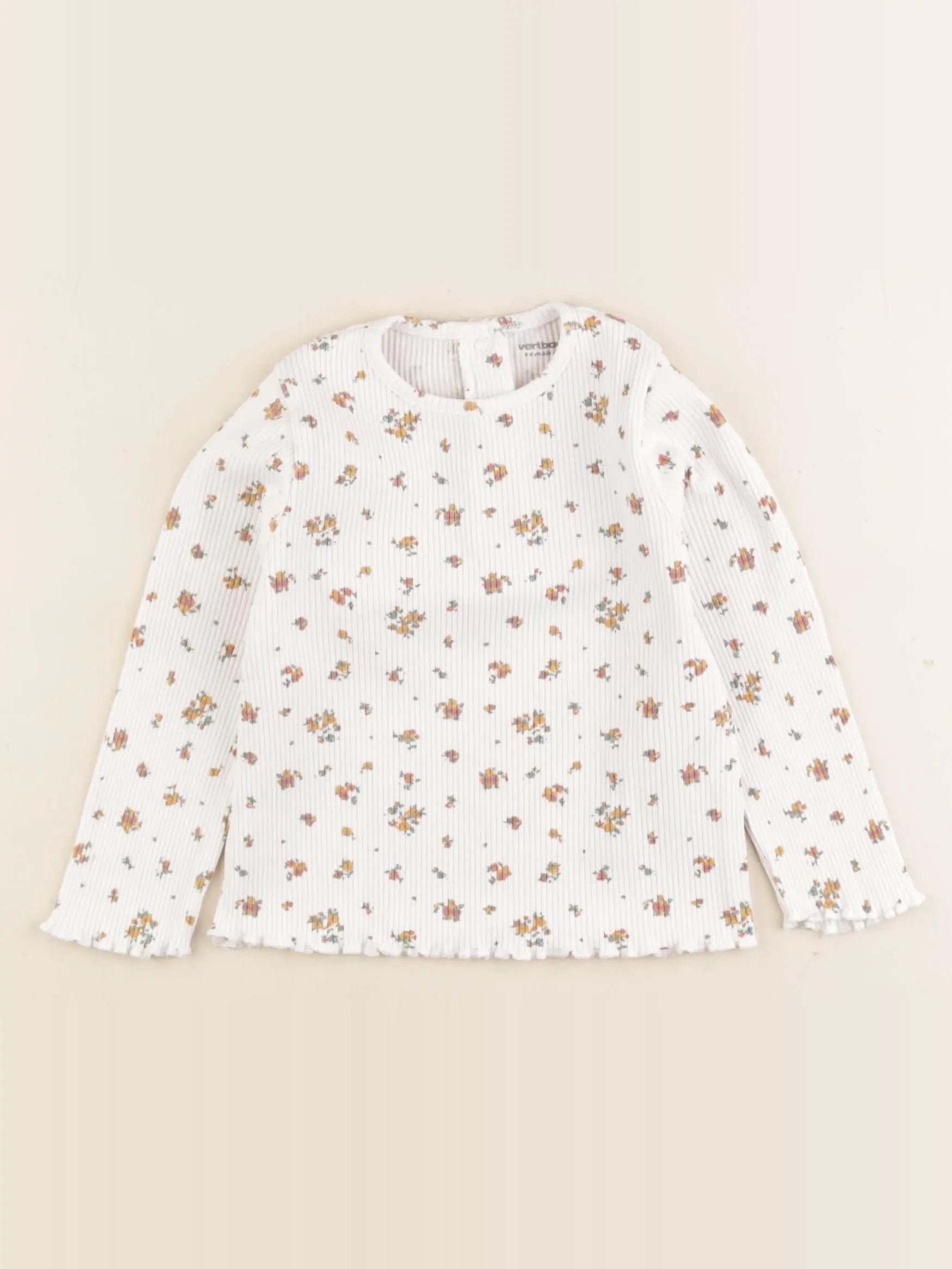 Vertbaudet - tee-shirt blanc, jaune - 24 mois