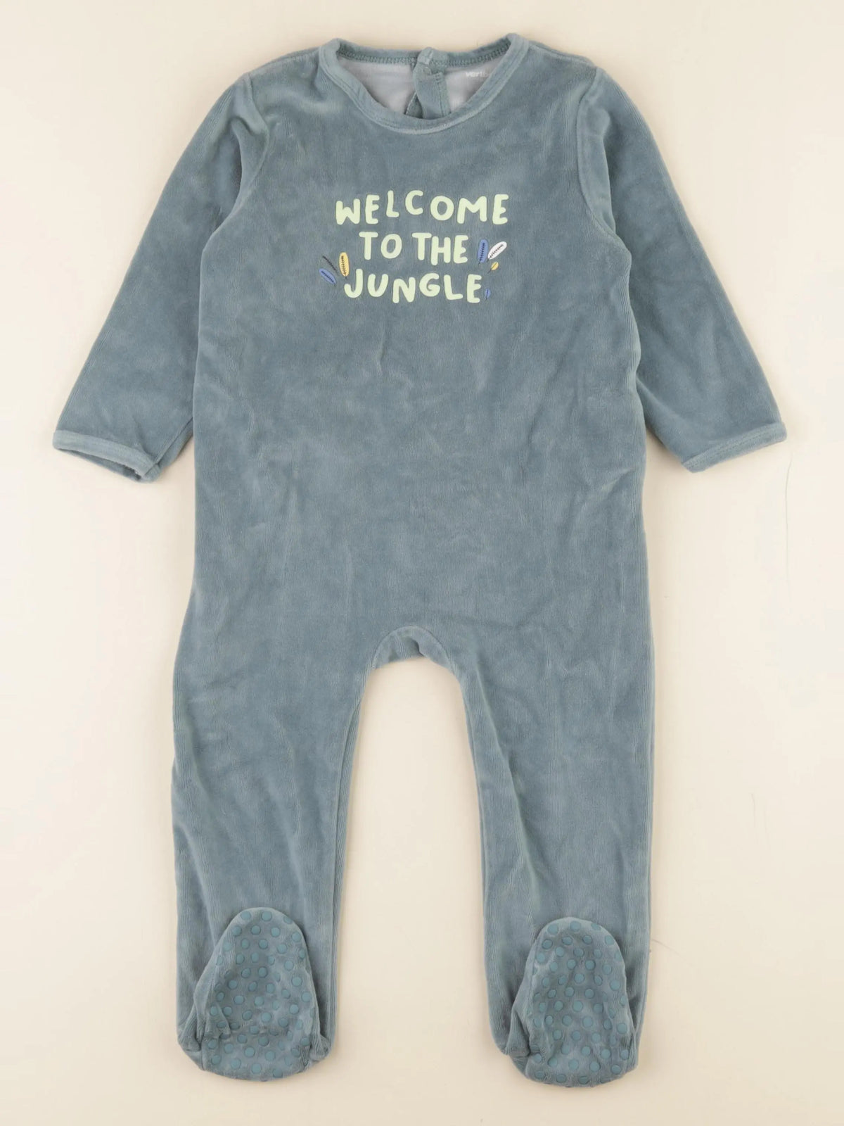 Vertbaudet - pyjama velours gris - 2 ans