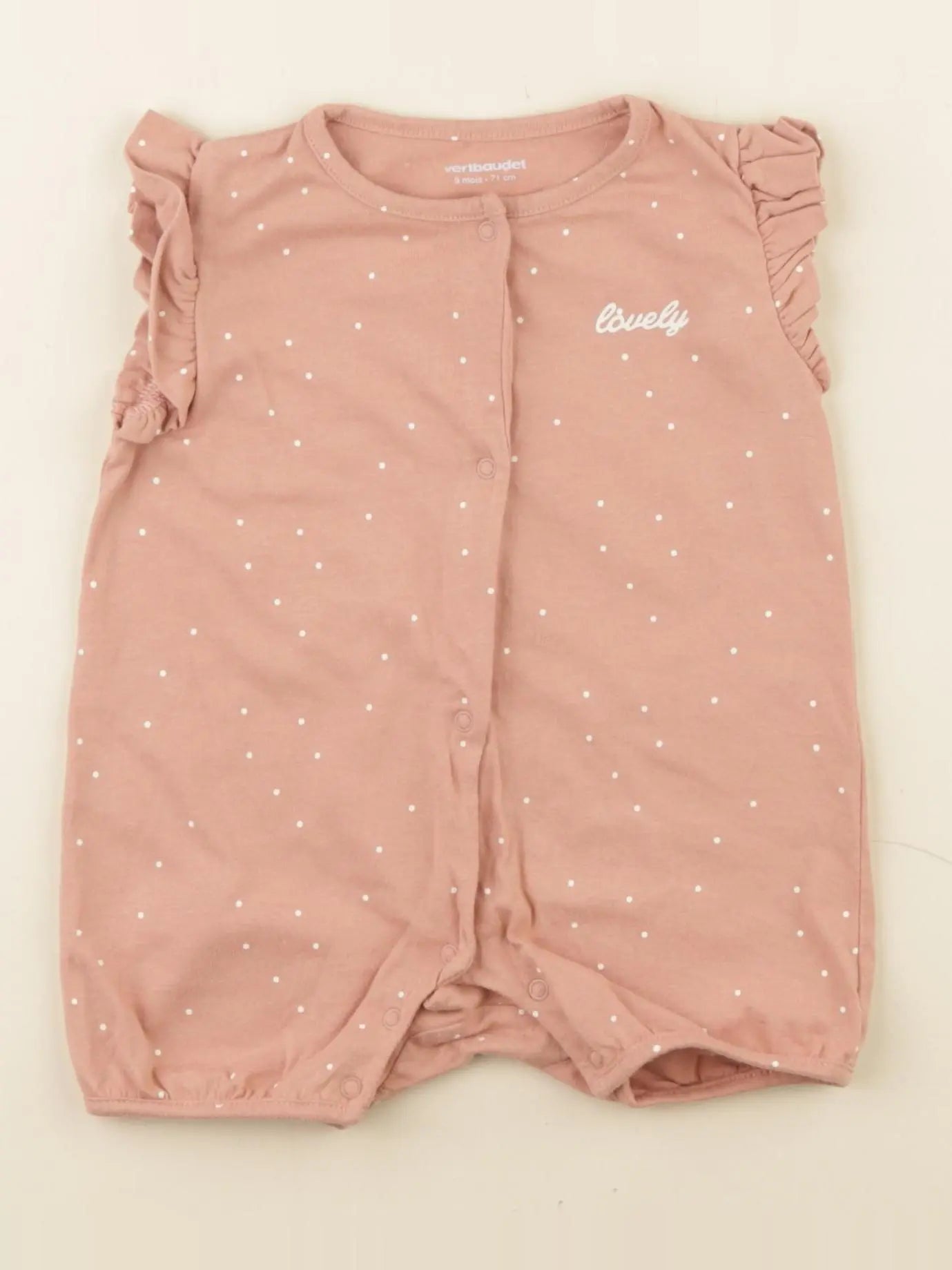 Vertbaudet - combinaison rose - 9 mois
