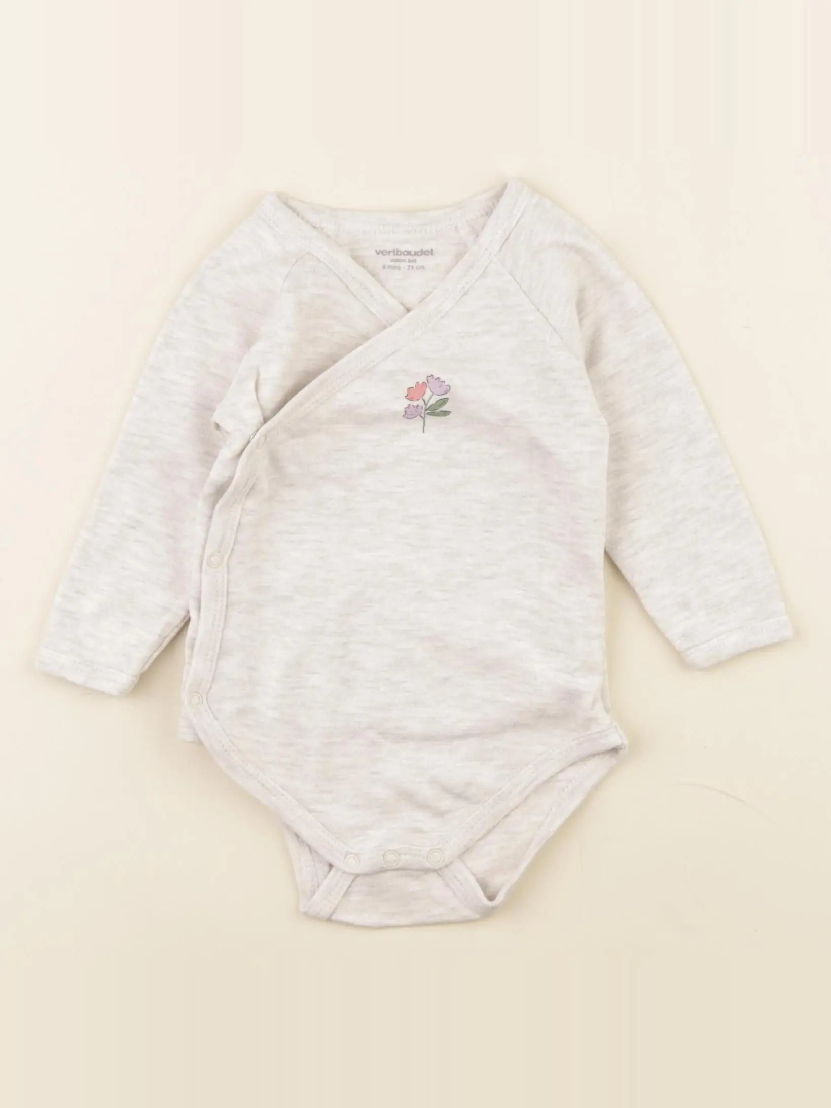 Vertbaudet - body gris - 9 mois