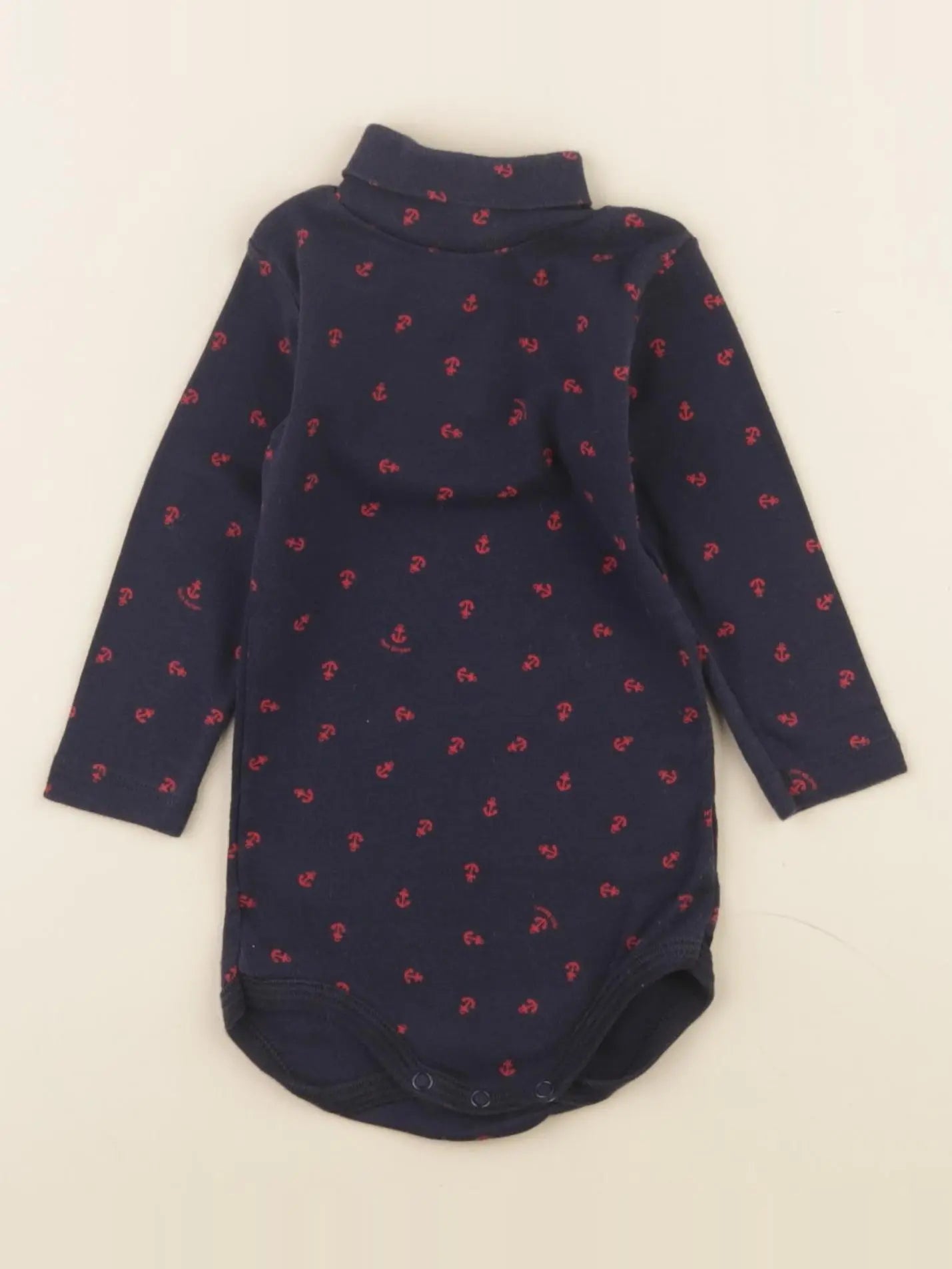 Petit Bateau - body à col bleu - 6 mois