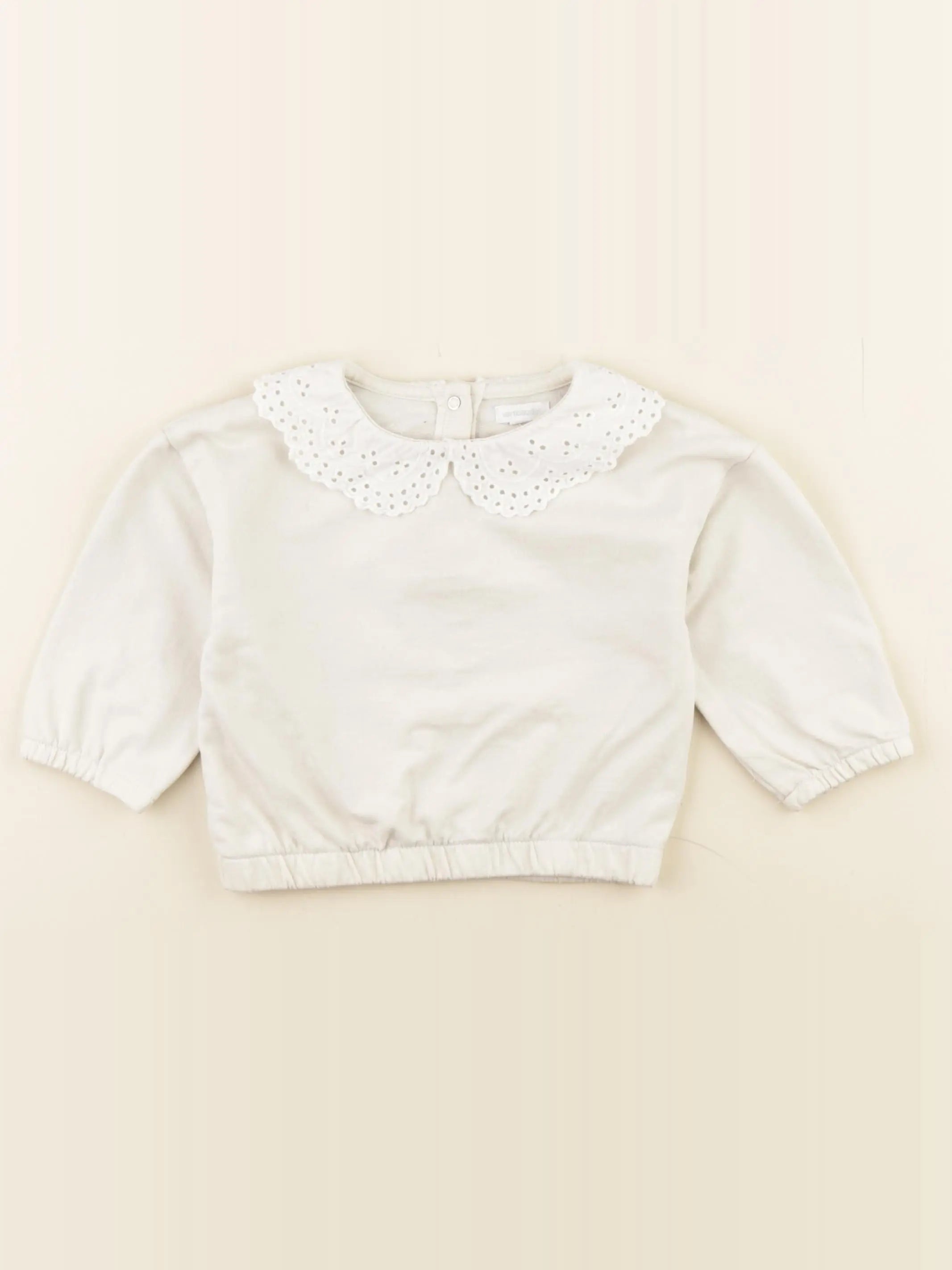 Vertbaudet - sweat beige - 12 mois