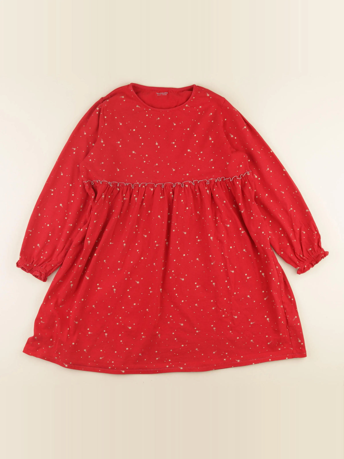 Vertbaudet - robe rouge, or - 12 ans