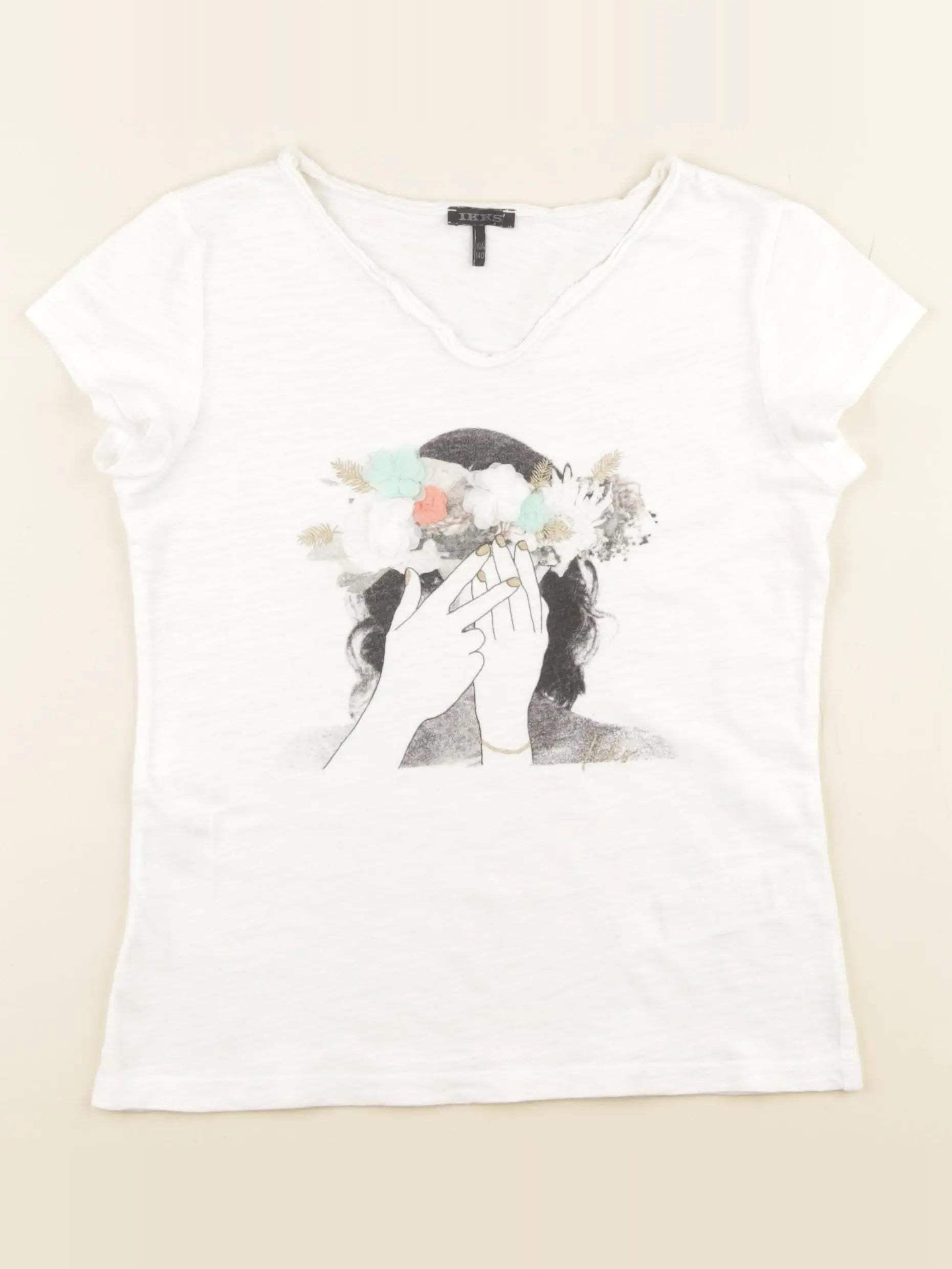 IKKS - tee-shirt blanc - 10 ans