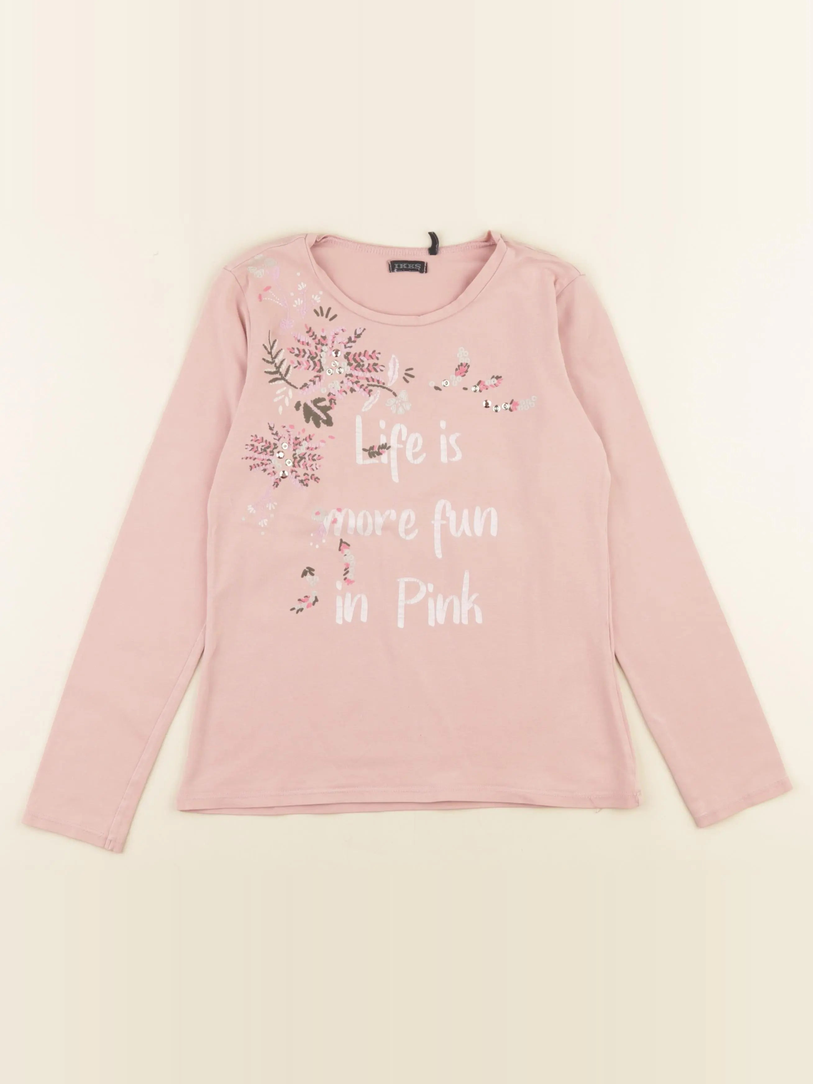 IKKS - tee-shirt rose - 10 ans
