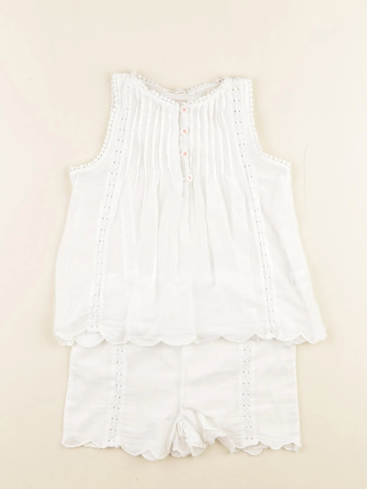 Monoprix - pyjama coton blanc - 4 ans