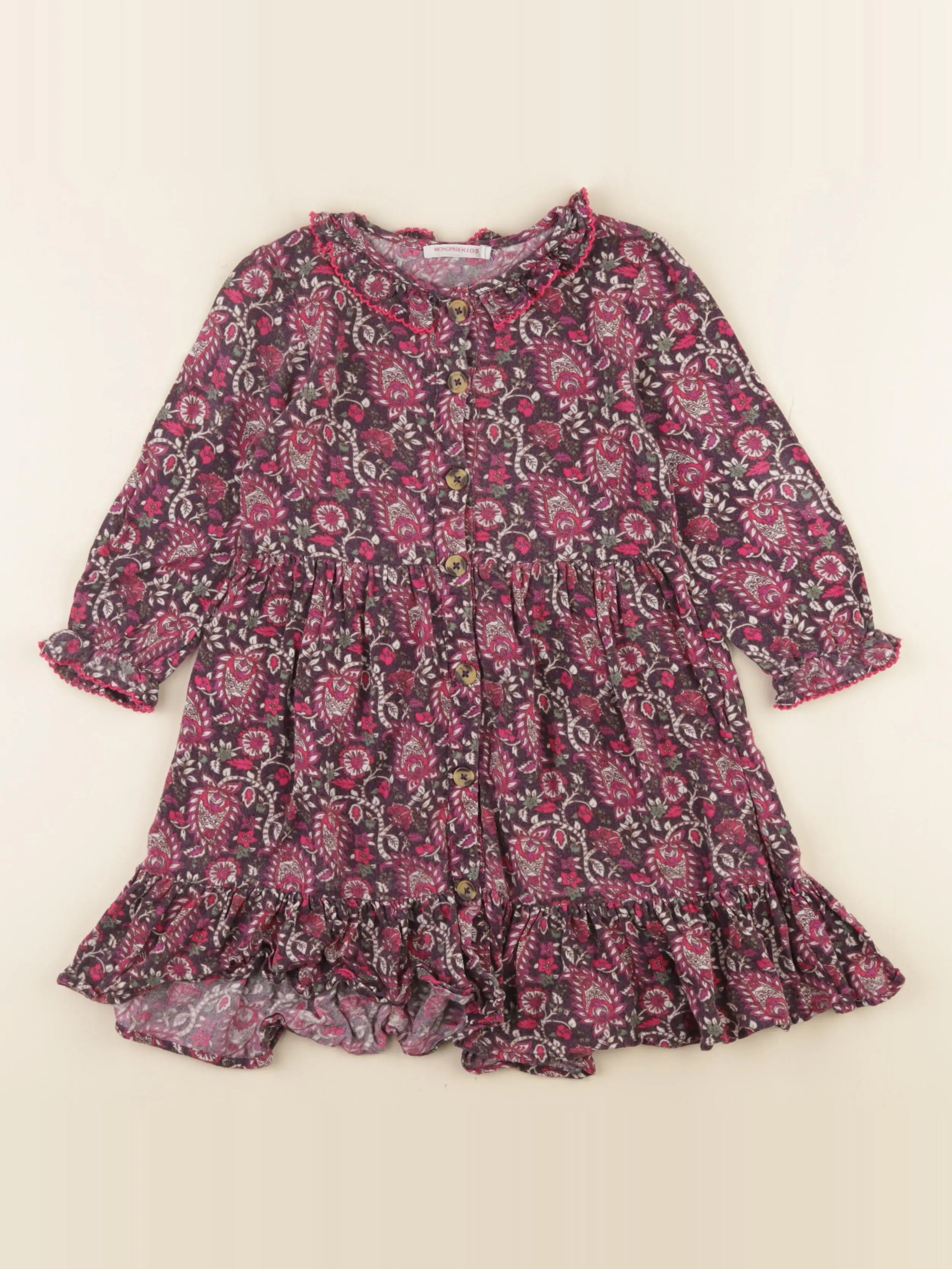 Monoprix - robe violet - 4 ans