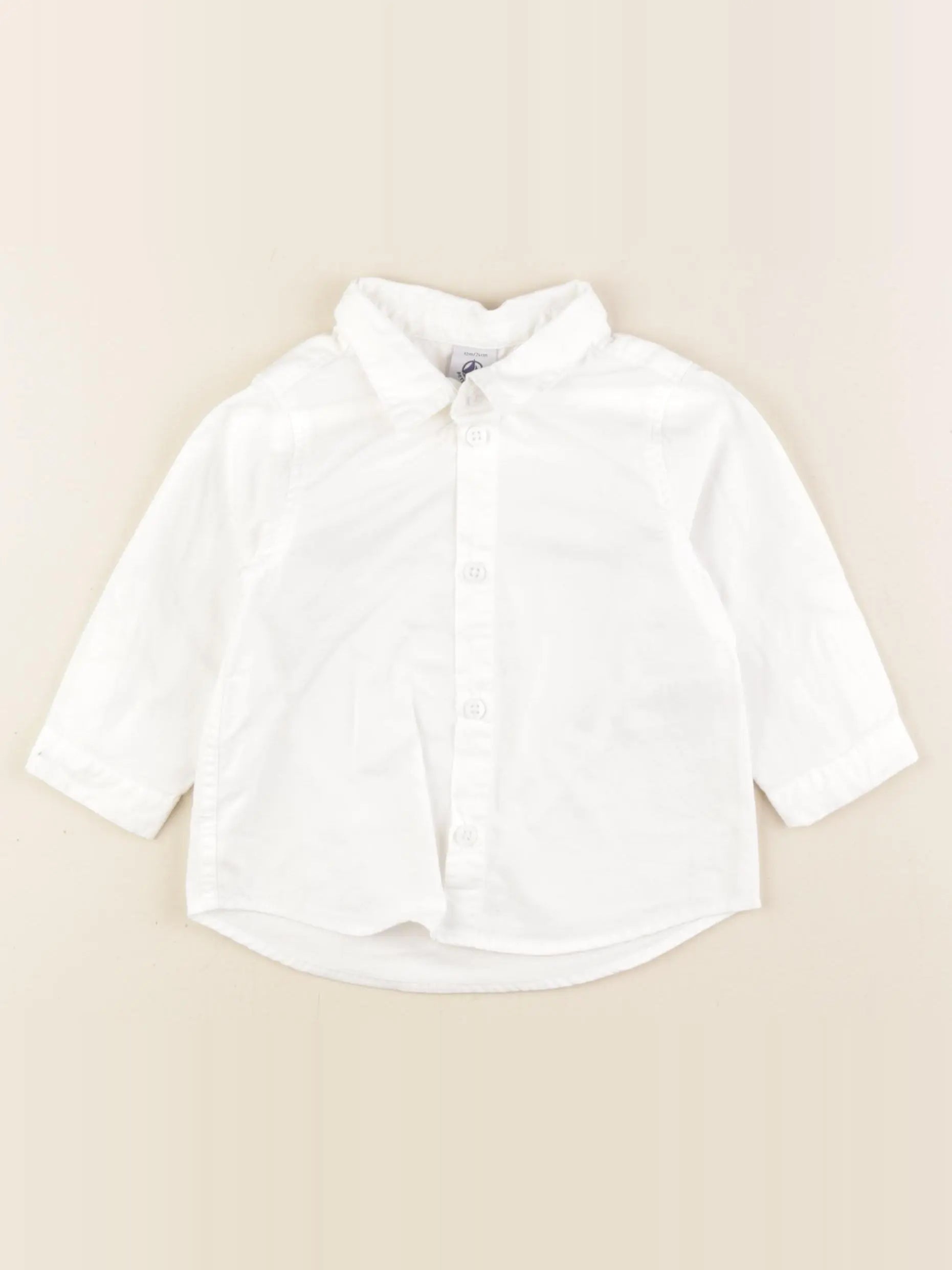 Petit Bateau - chemise blanc - 12 mois