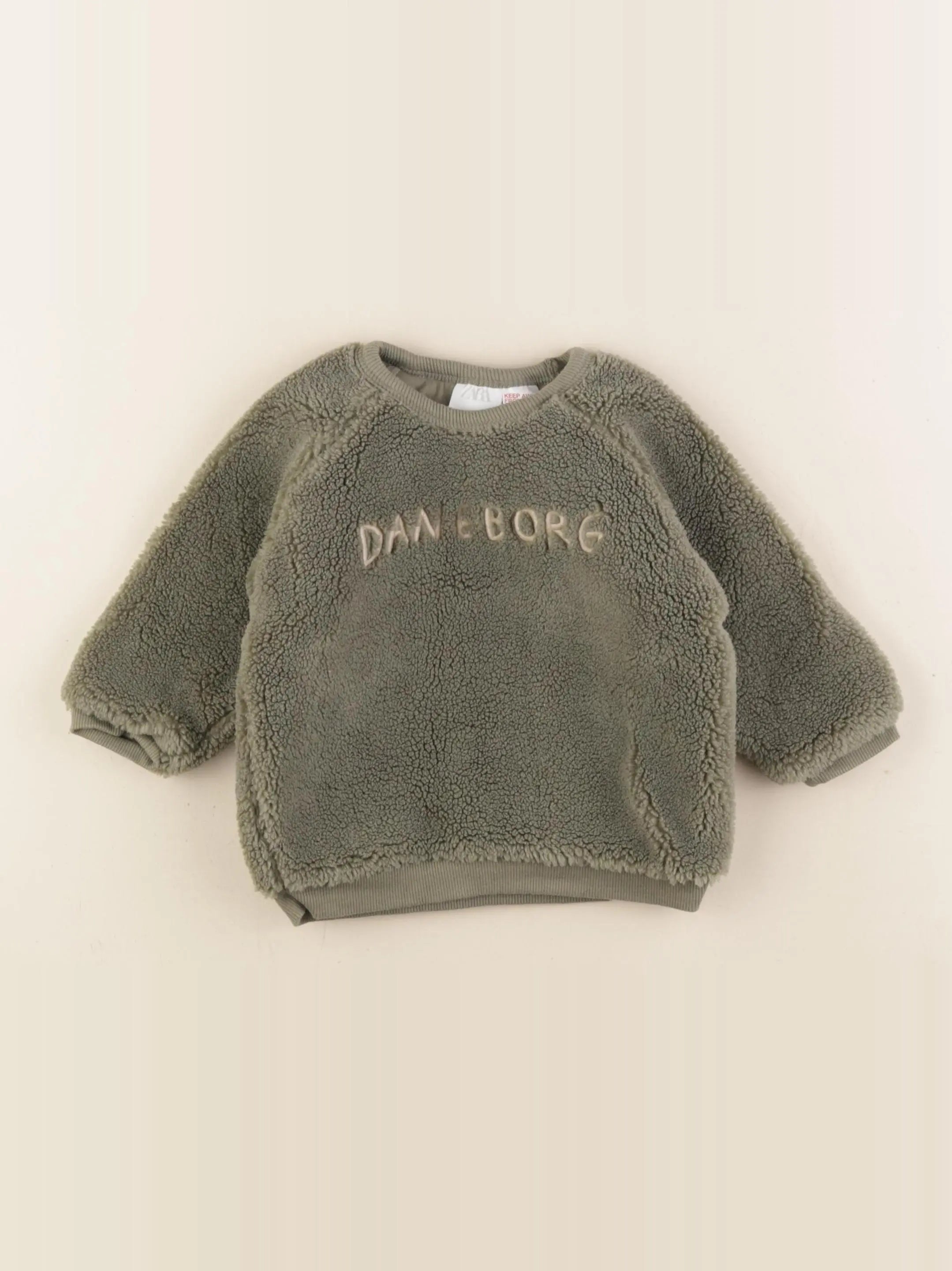 Zara - sweat vert - 3/6 mois