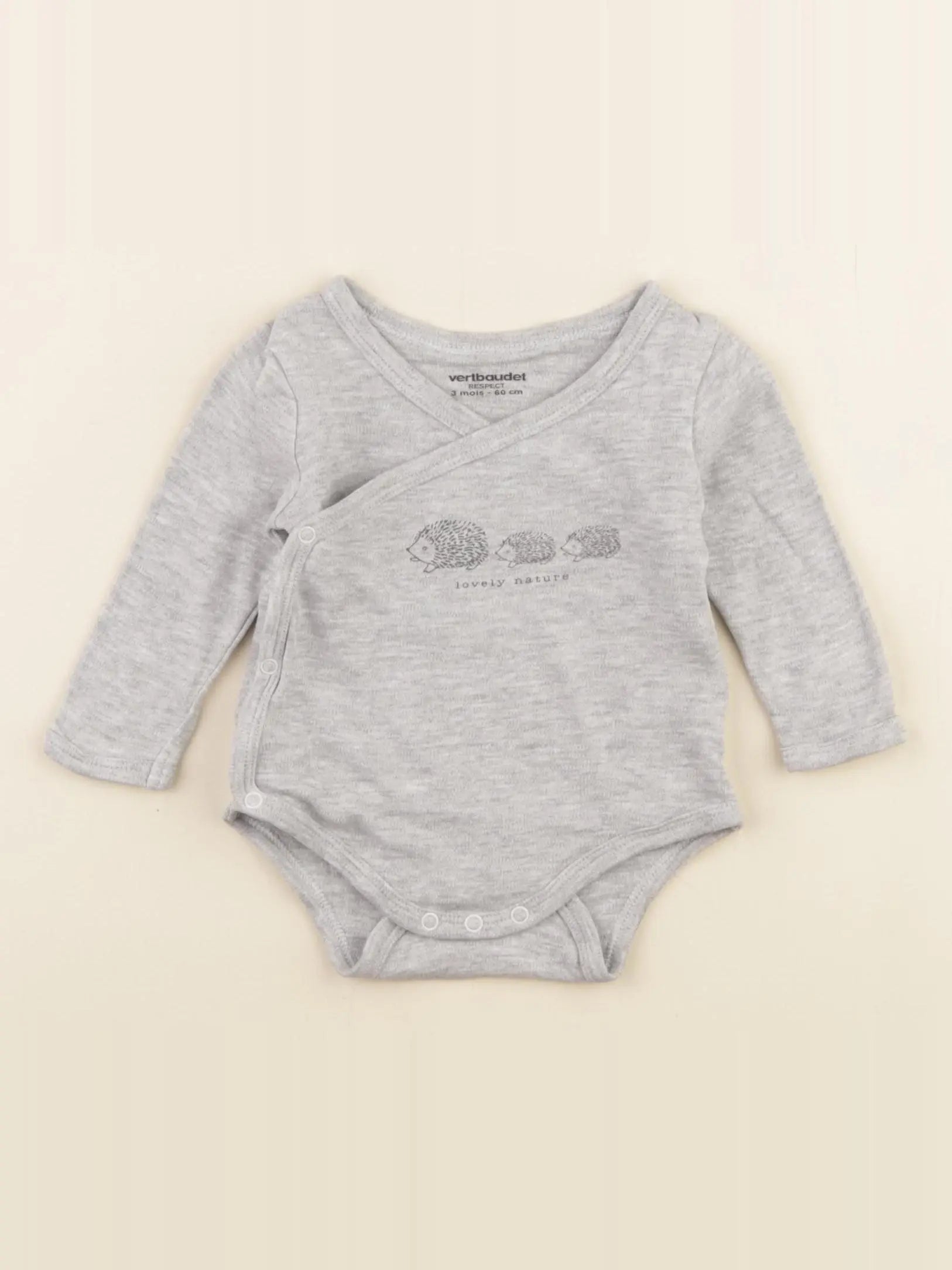 Vertbaudet - body gris - 3 mois