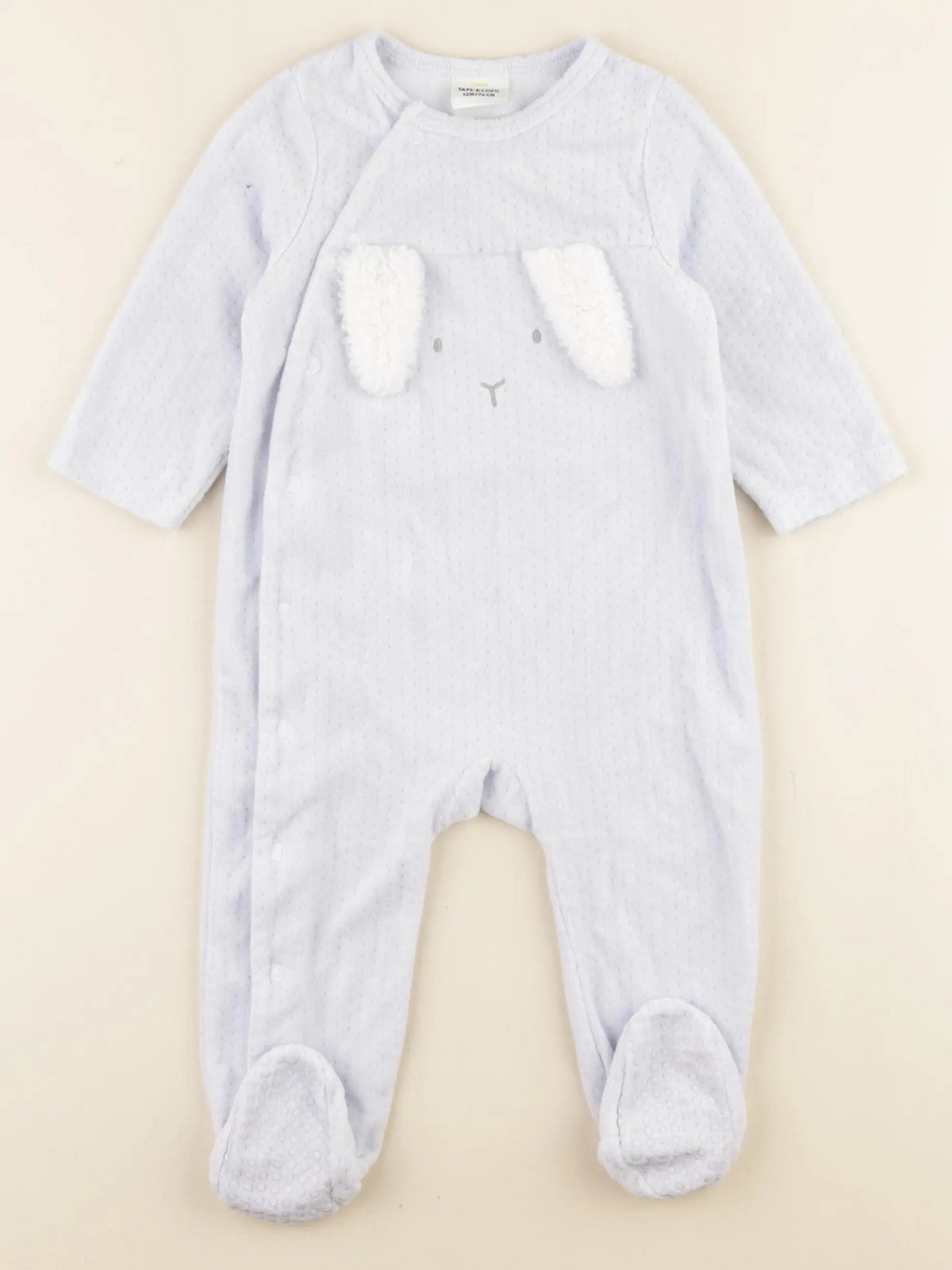 Tape à l'oeil - pyjama velours bleu - 12 mois