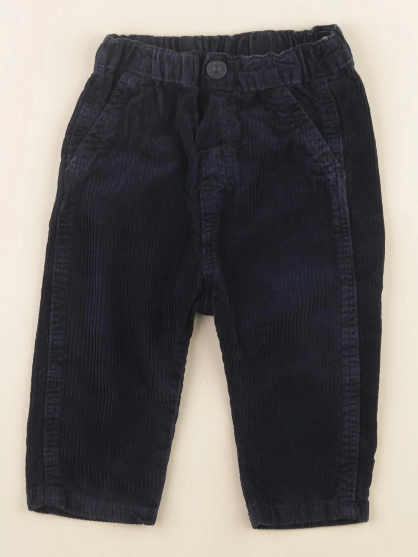 H&M - pantalon bleu - 9/12 mois