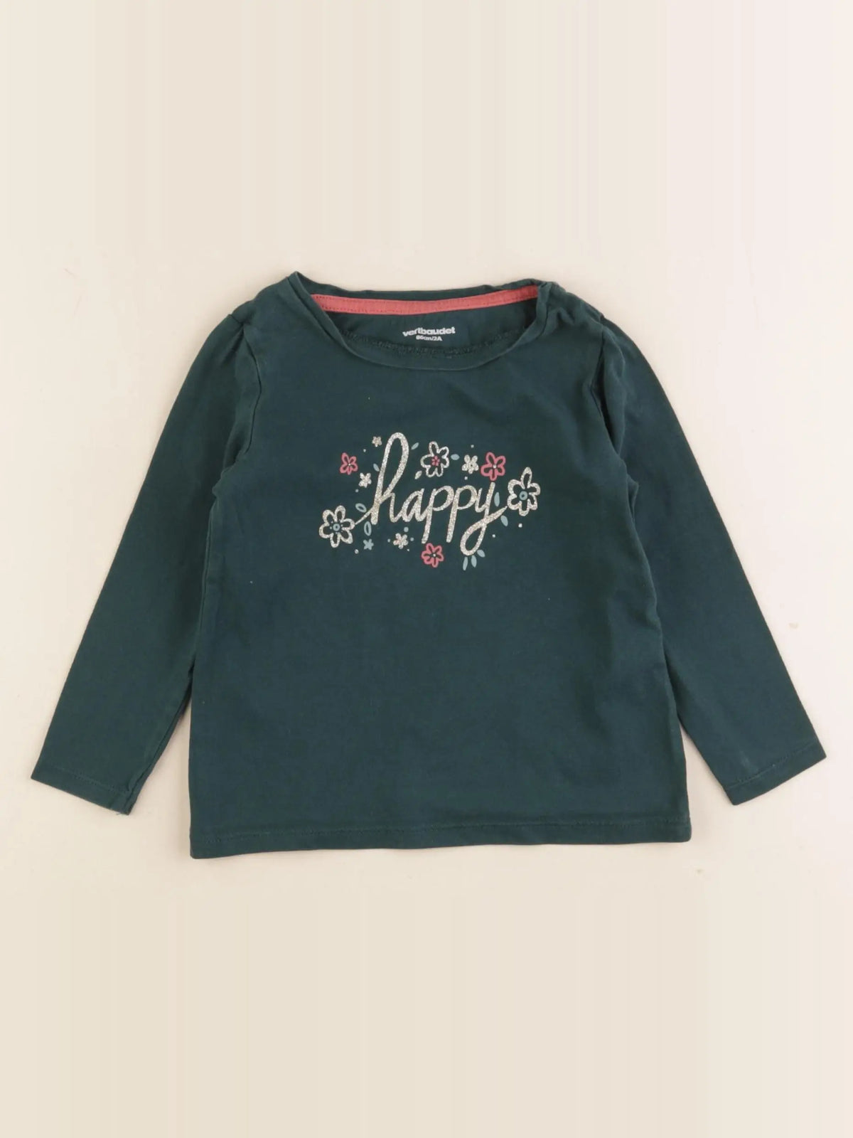 Vertbaudet - tee-shirt vert - 2 ans