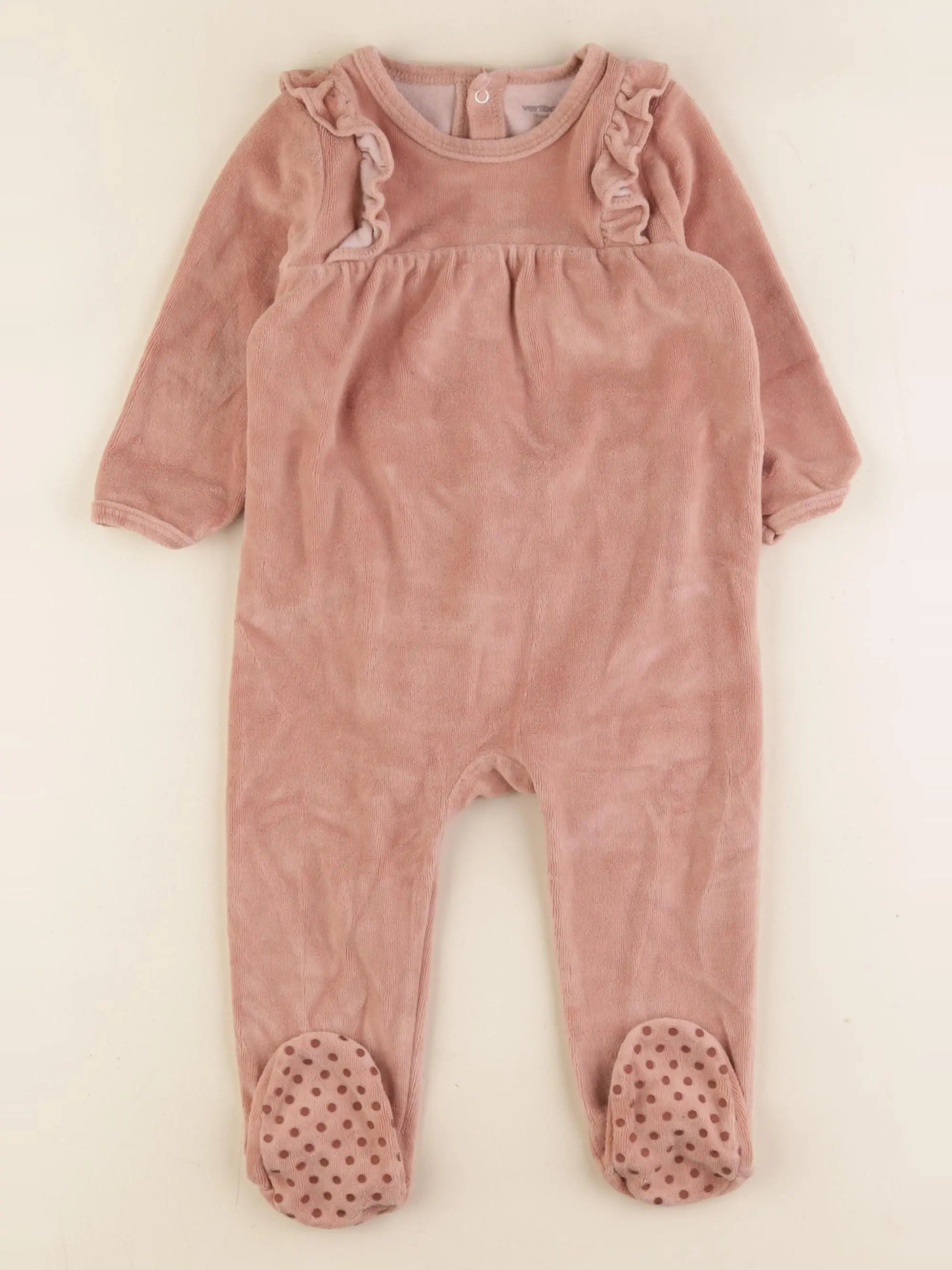 Vertbaudet - pyjama velours rose - 18 mois
