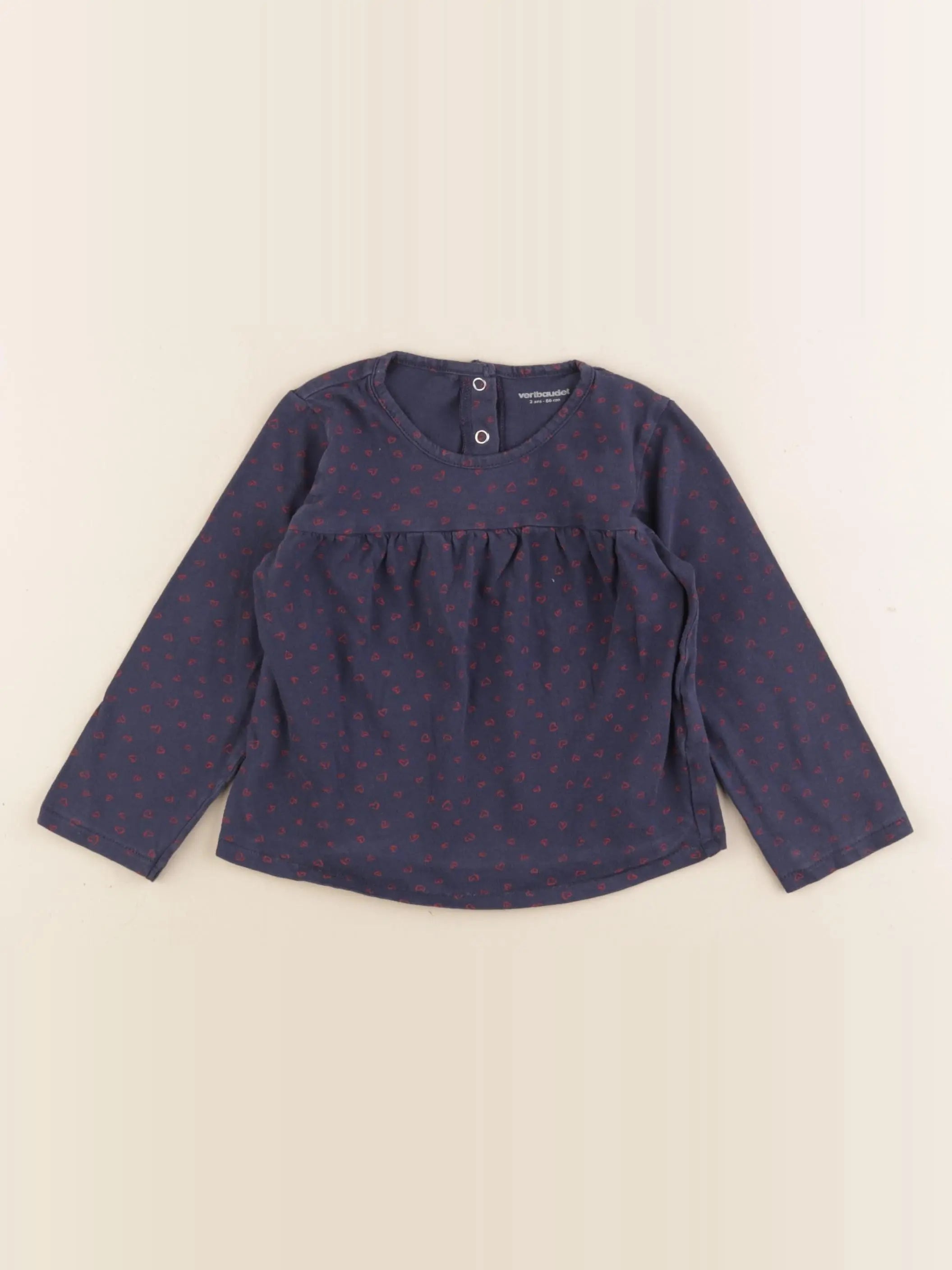 Vertbaudet - tee-shirt bleu - 2 ans