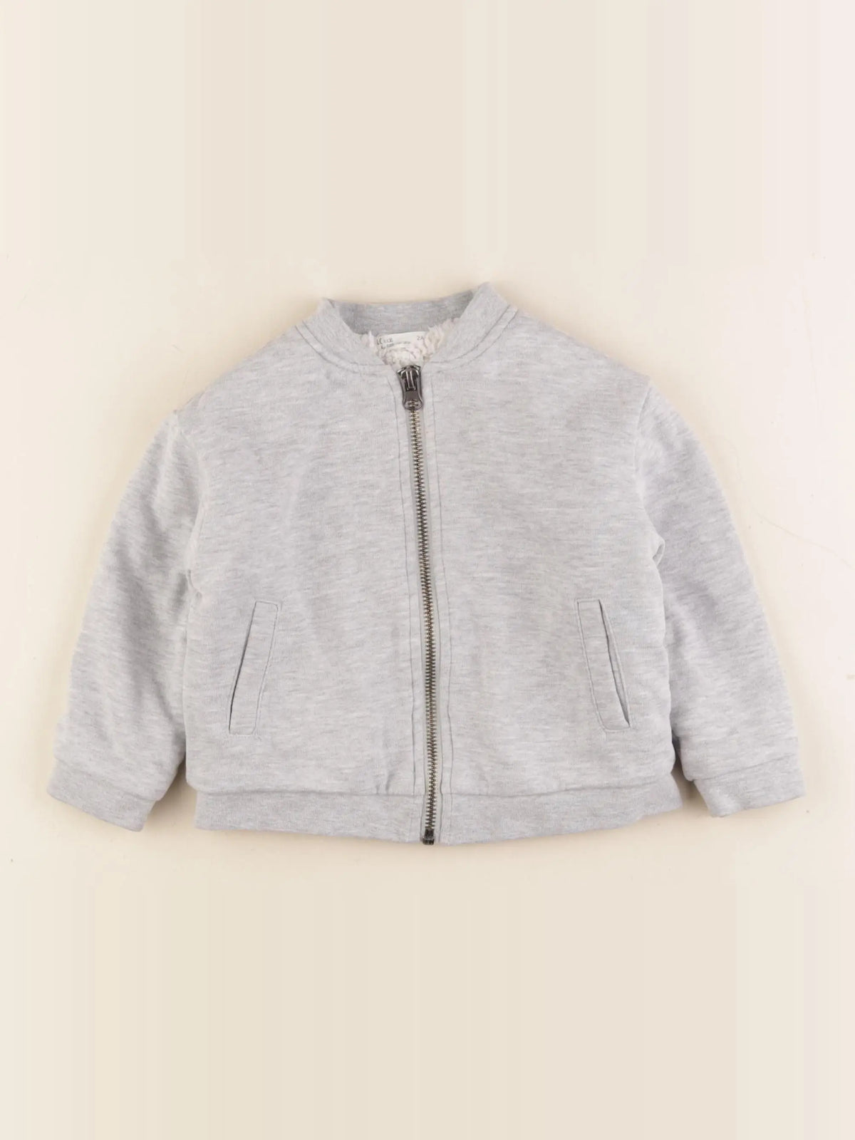 Little Cigogne - gilet gris - 2 ans