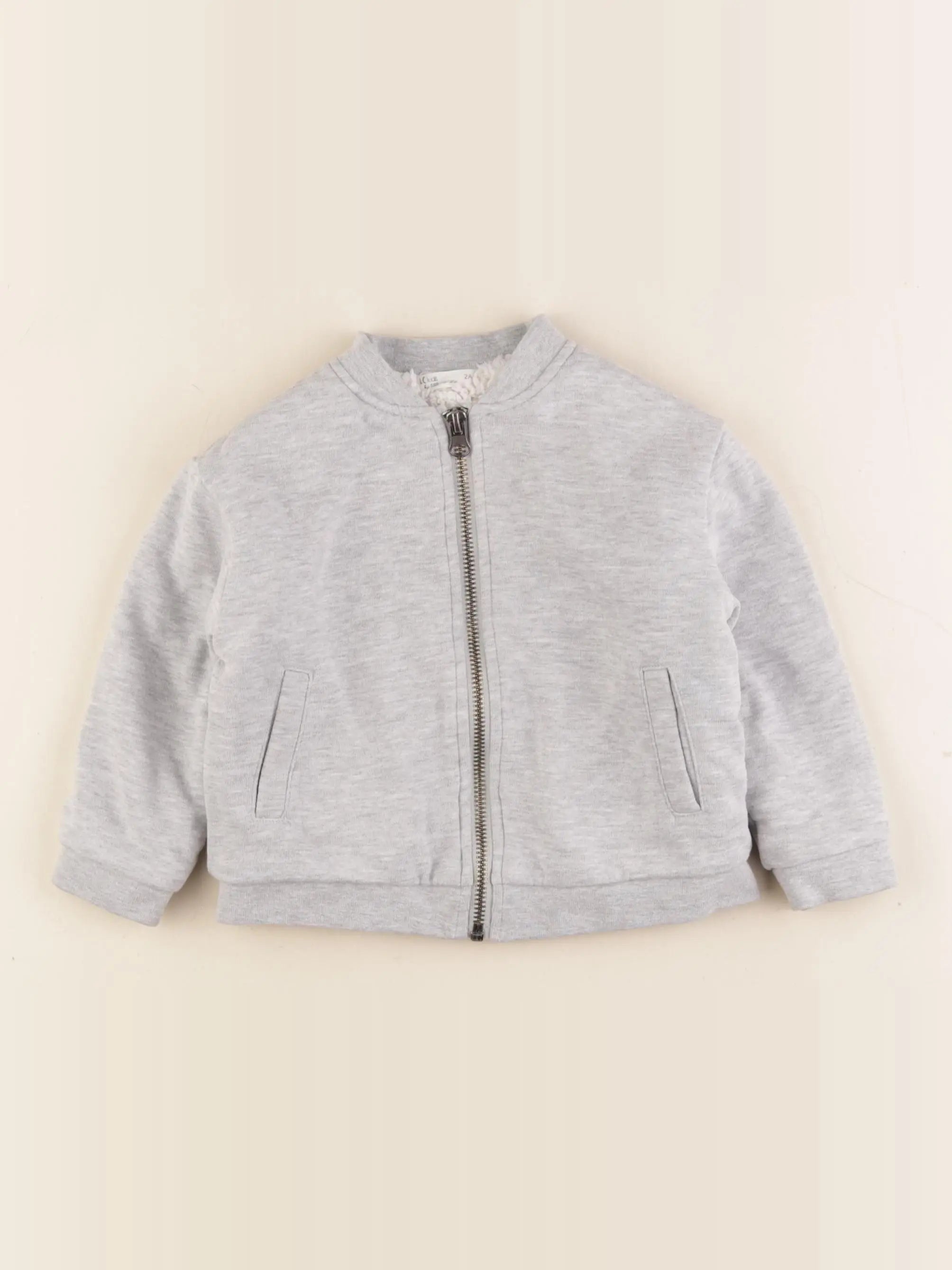 Little Cigogne - gilet gris - 2 ans