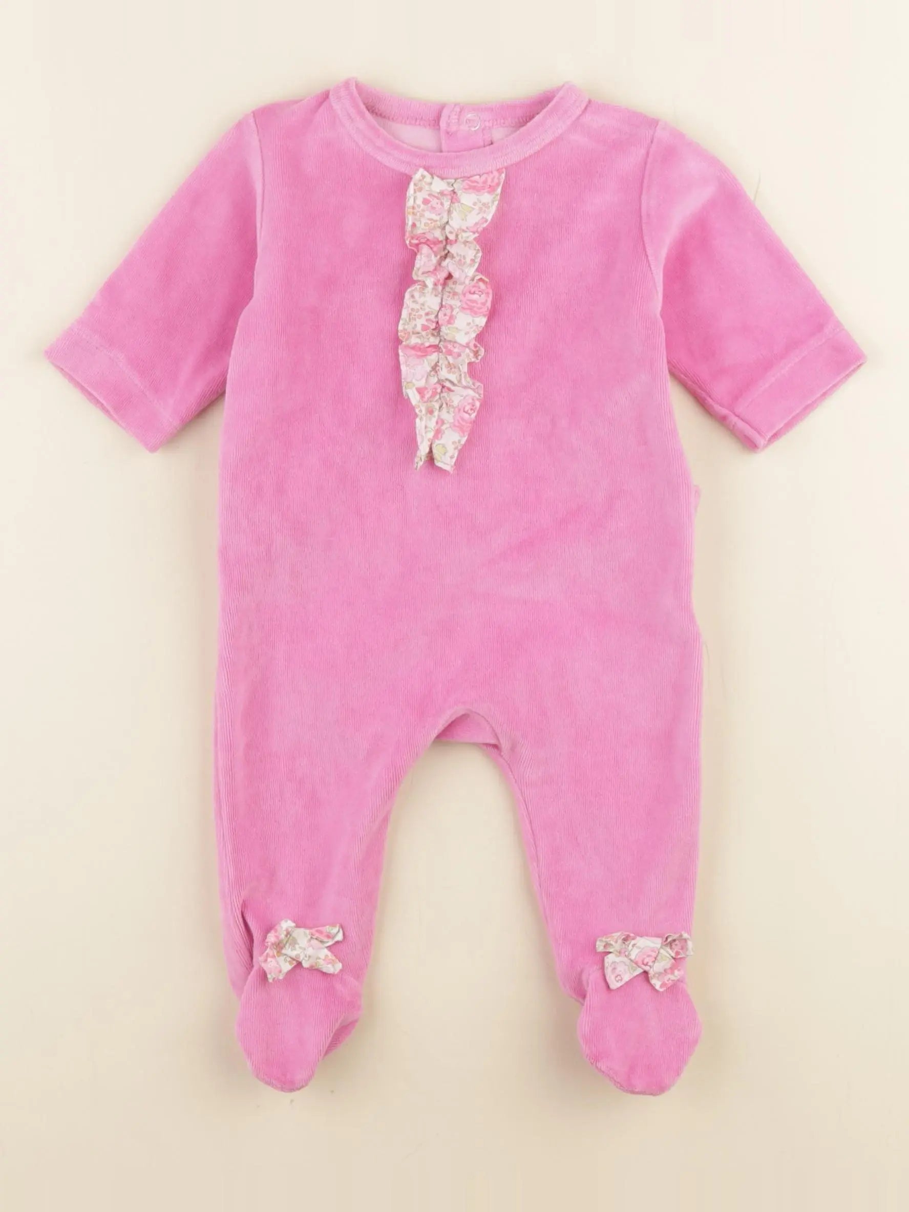 Jacadi - pyjama velours rose - 3 mois