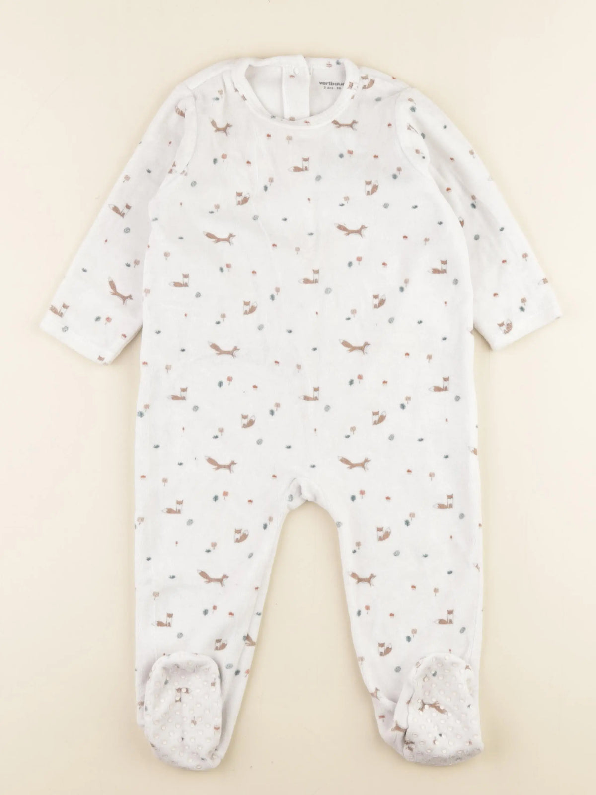 Vertbaudet - pyjama velours blanc - 2 ans