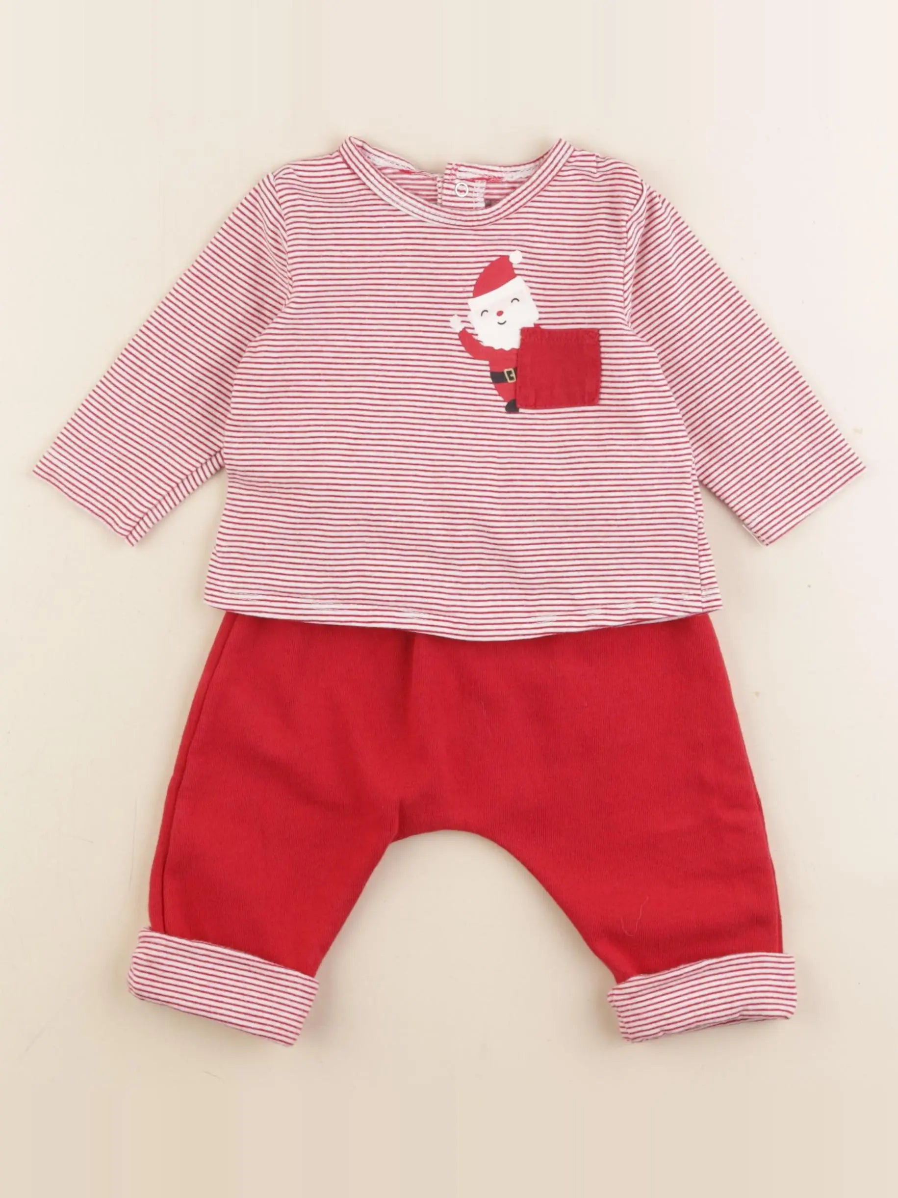 Vertbaudet - ensemble rouge - 6 mois